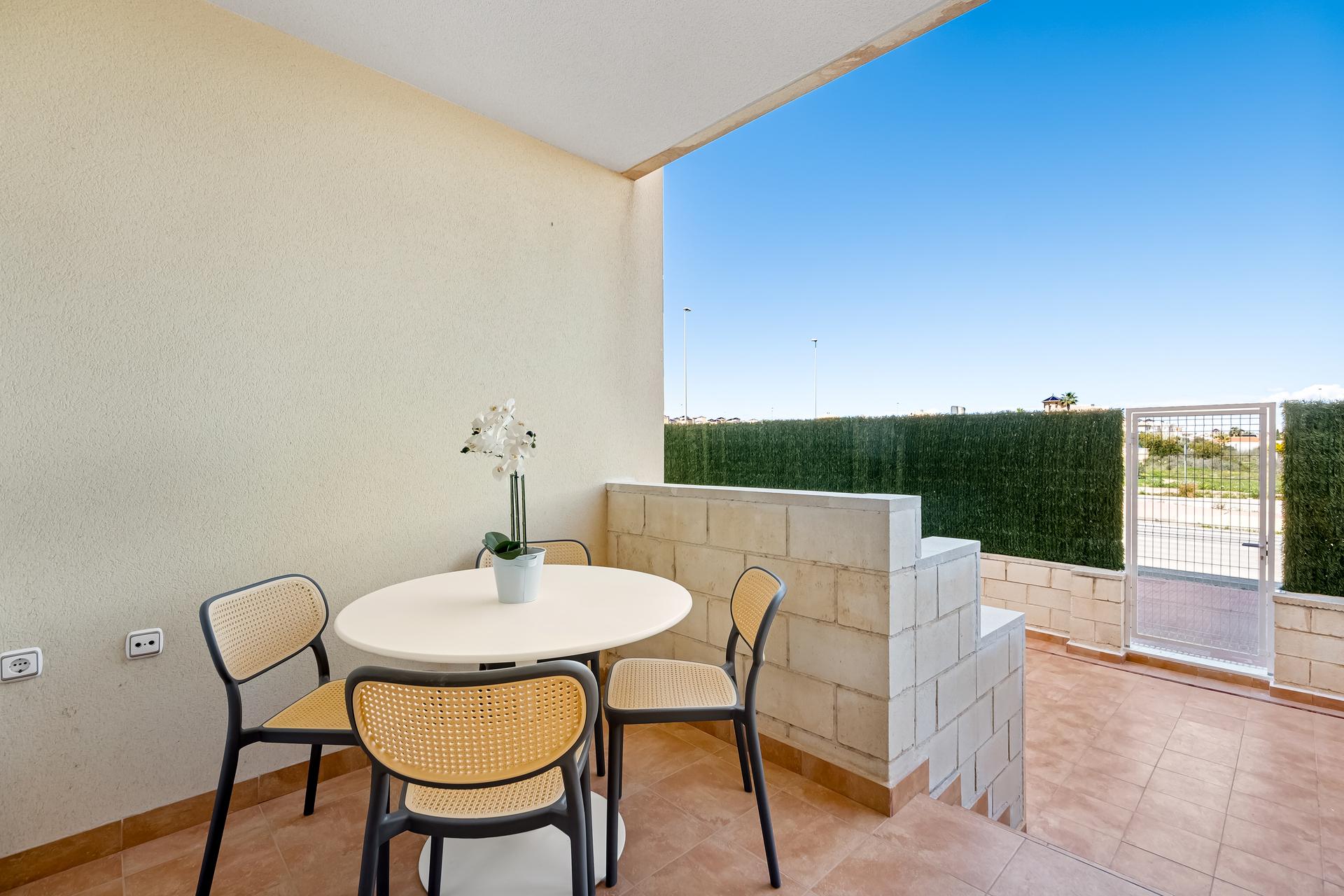 Living room with tiled floor in new-build apartment, Lomas de Cabo Roig
