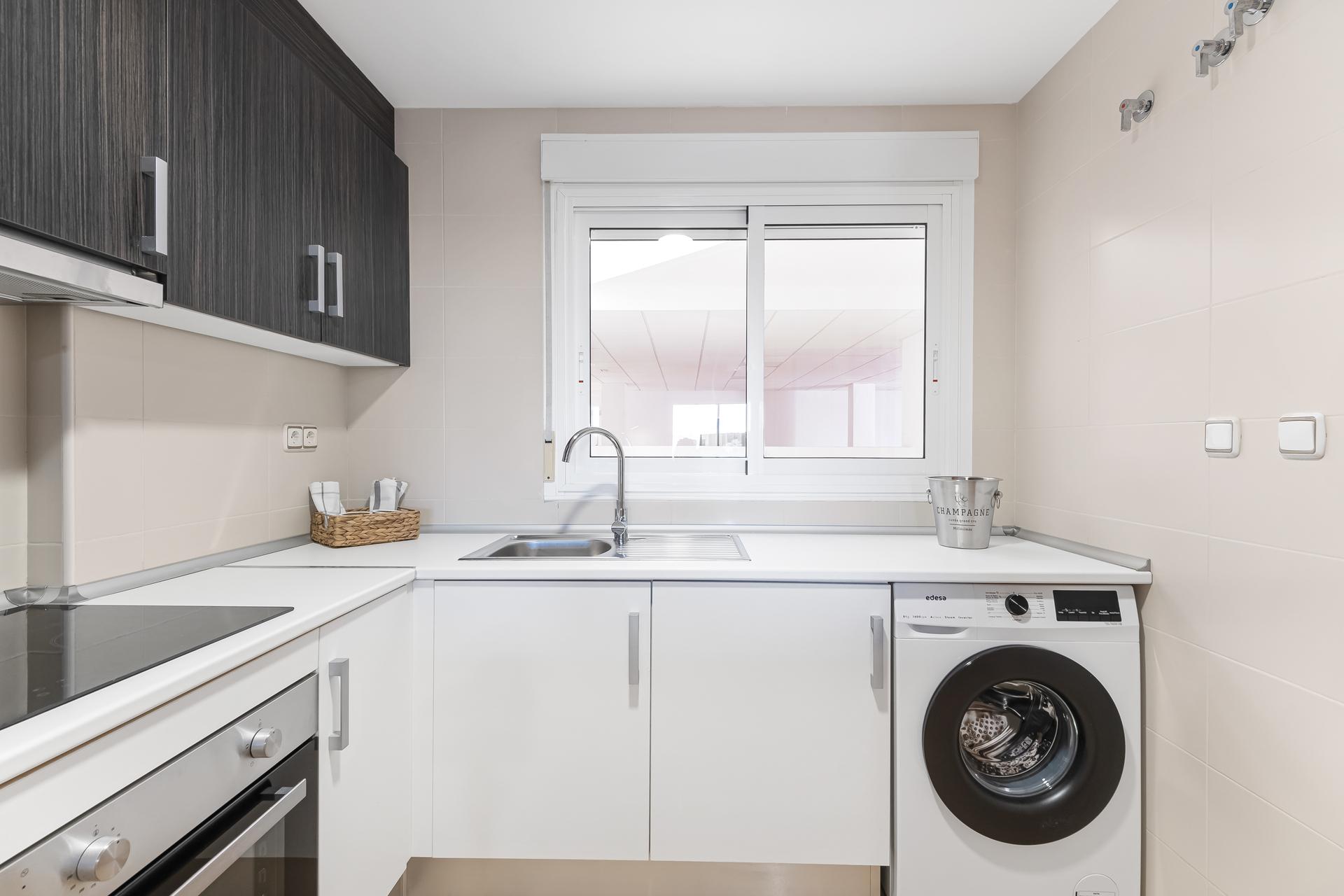 Open lounge area in 2-bedroom apartment, Lomas de Cabo Roig, Orihuela Costa