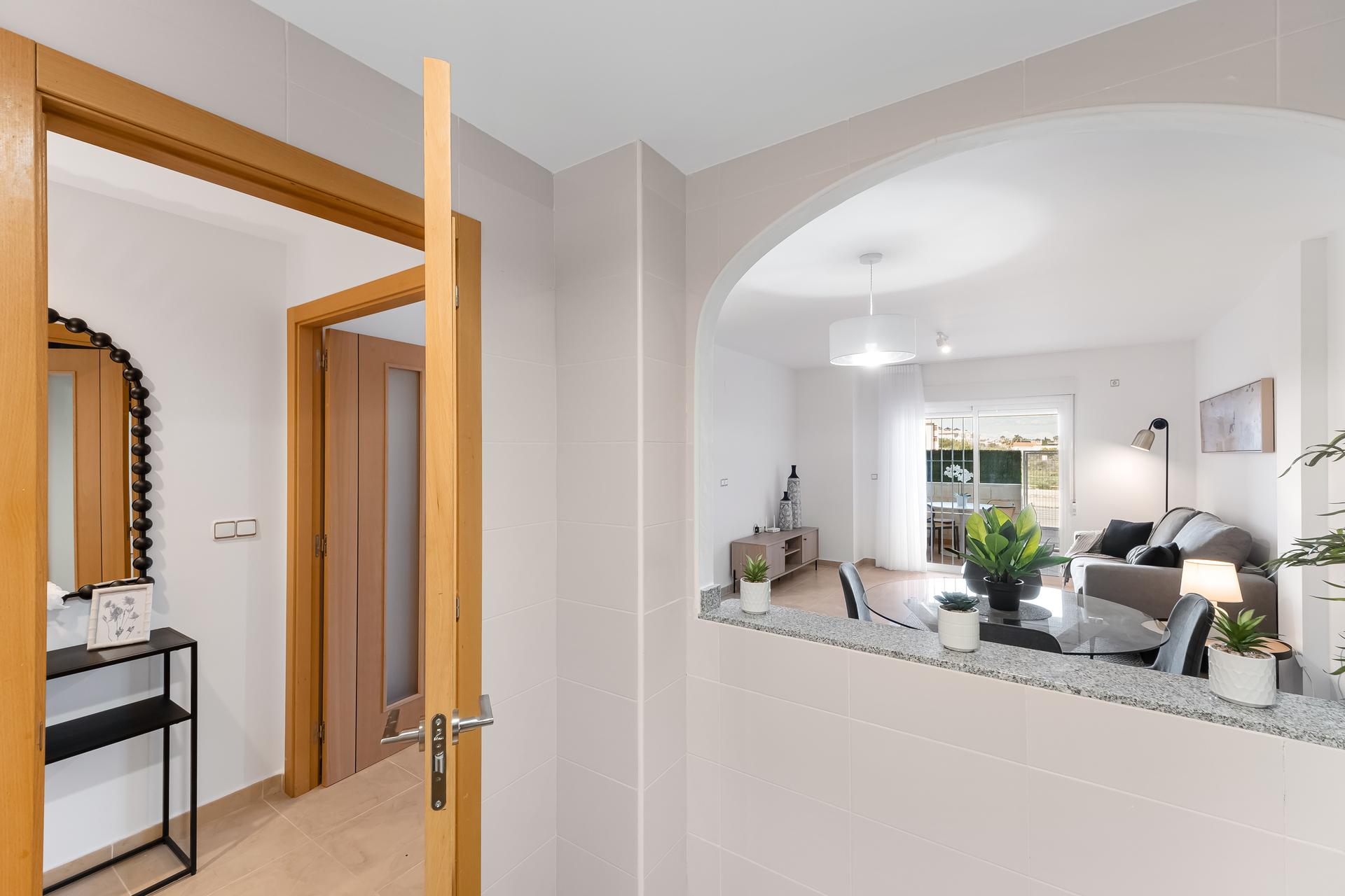 Landscaped communal garden at new-build development, Lomas de Cabo Roig