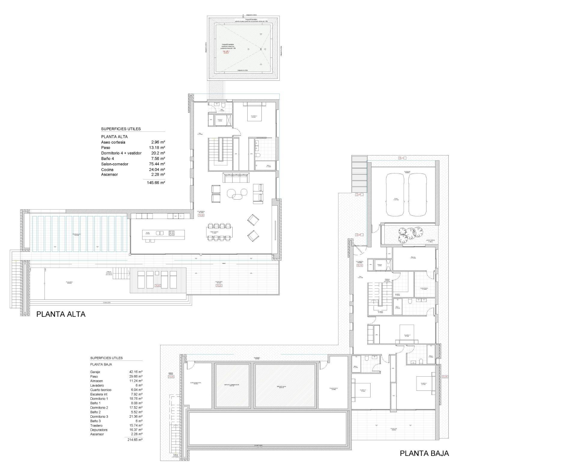 Site plan showing plot layout of new-build villa, Moravit-Cap Blanc, Moraira