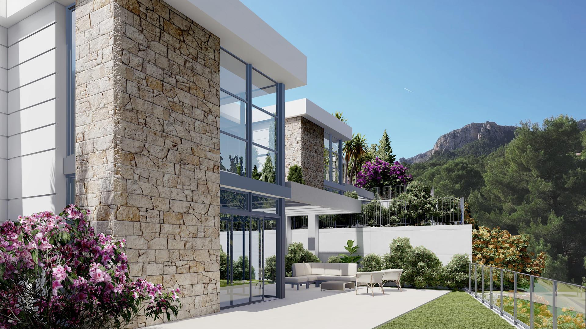 Bathroom with fitted units in 4-bedroom new-build villa, Pla de Cantal, Polop