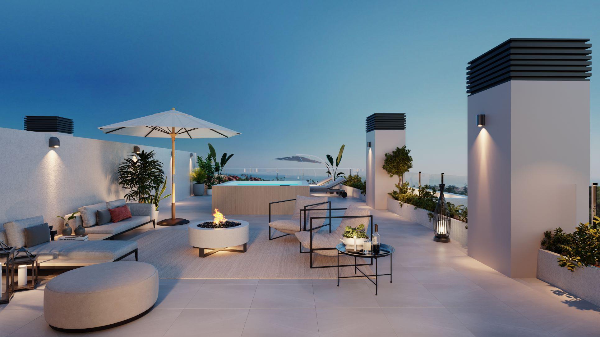 Development exterior facade, Parque Central, Estepona