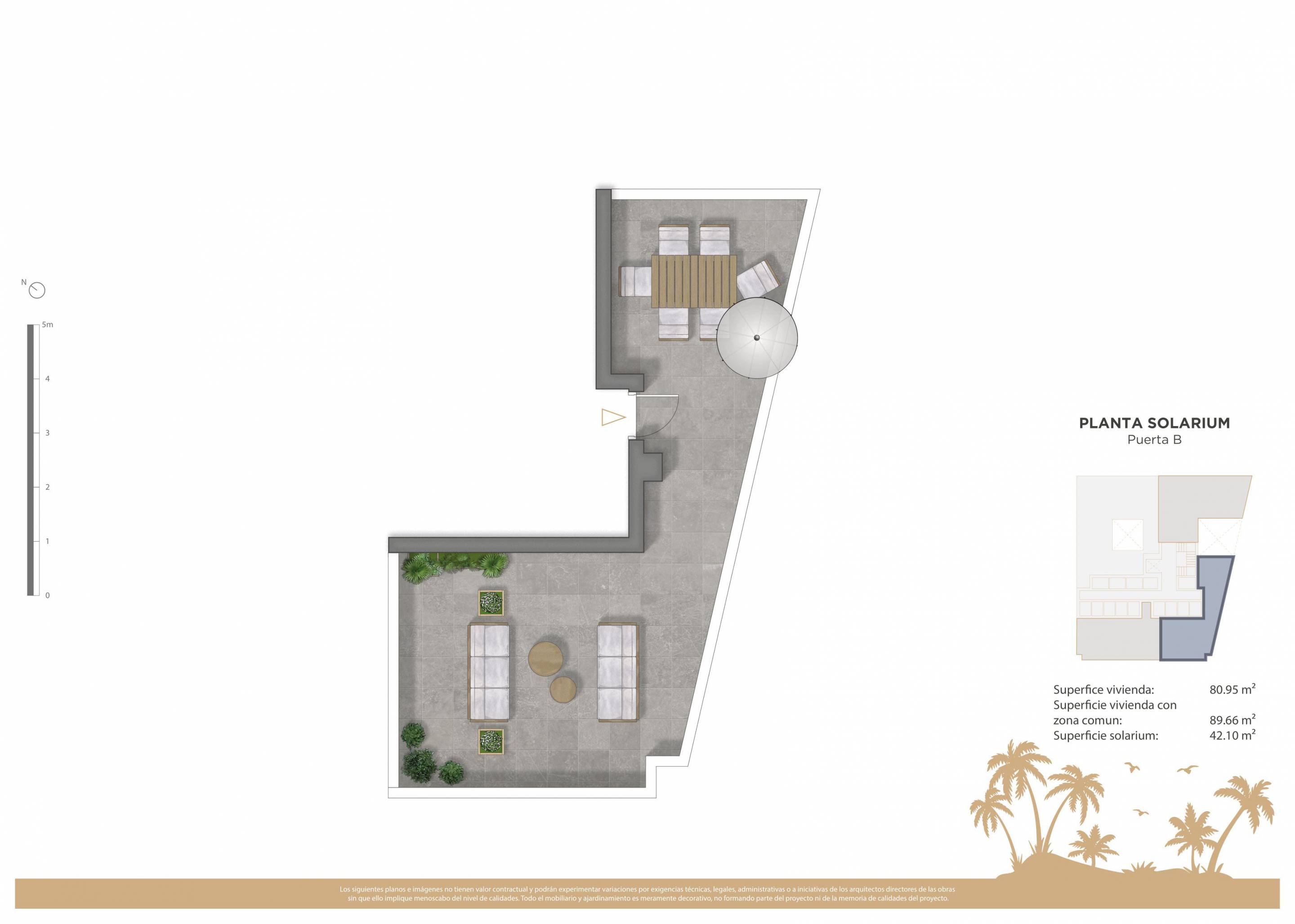 Alternative floor plan view, 2-bedroom penthouse, Centro, Guardamar Del Segura