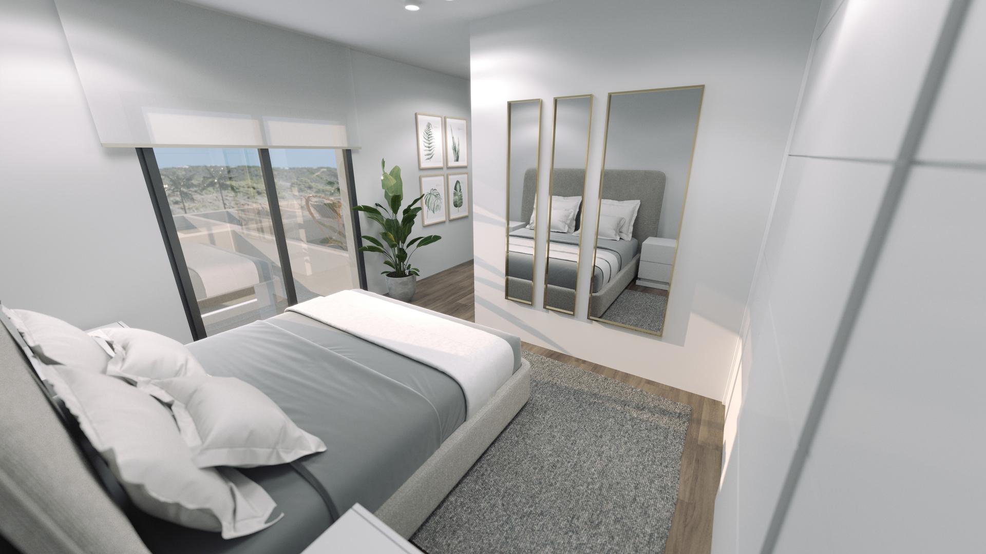 Outdoor patio area at ground level, new-build villa, Golf Puig Campana, Finestrat