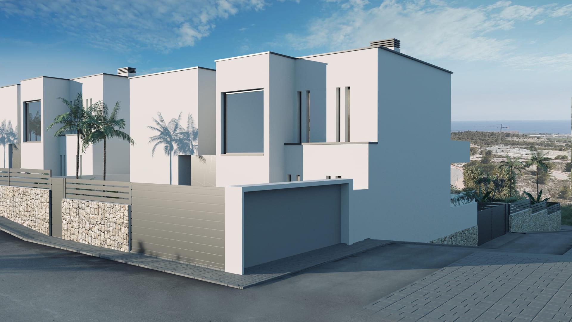 Overview of plot and villa footprint at Golf Puig Campana, Finestrat