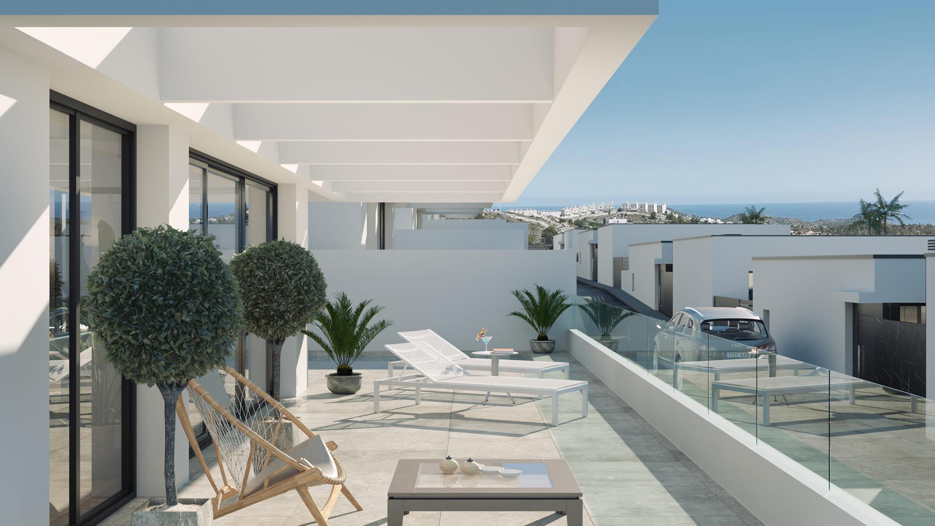 Main bedroom in new-build villa, Golf Puig Campana, Finestrat