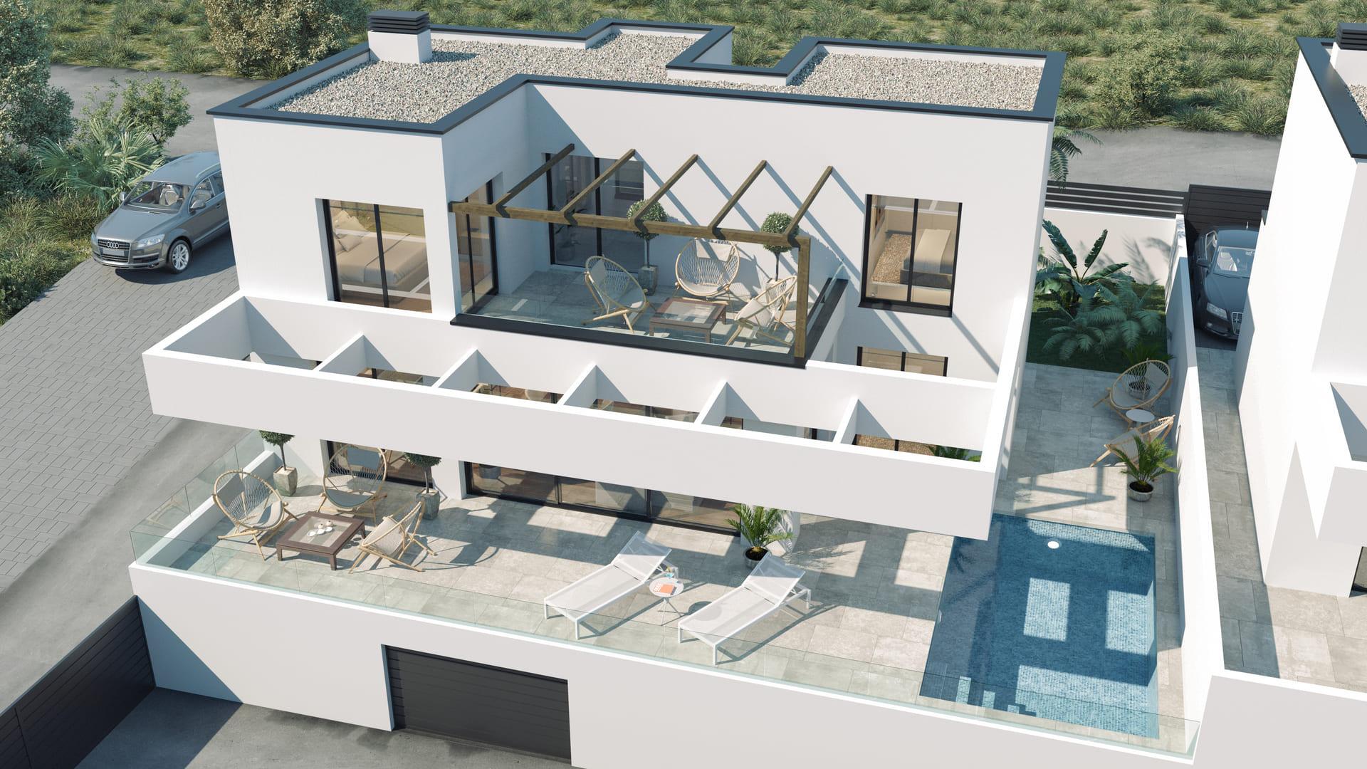 Second bedroom in 3-bedroom new-build villa, Golf Puig Campana, Finestrat