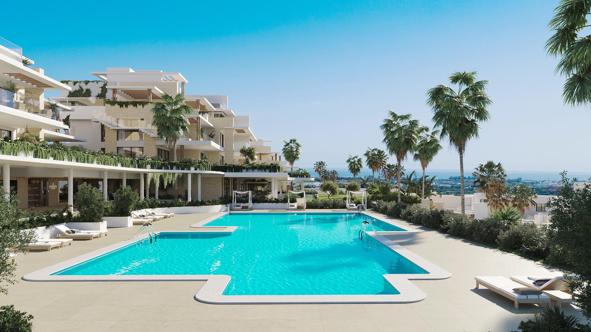 Main bedroom in 2-bedroom new-build penthouse, Los Flamingos, Benahavis