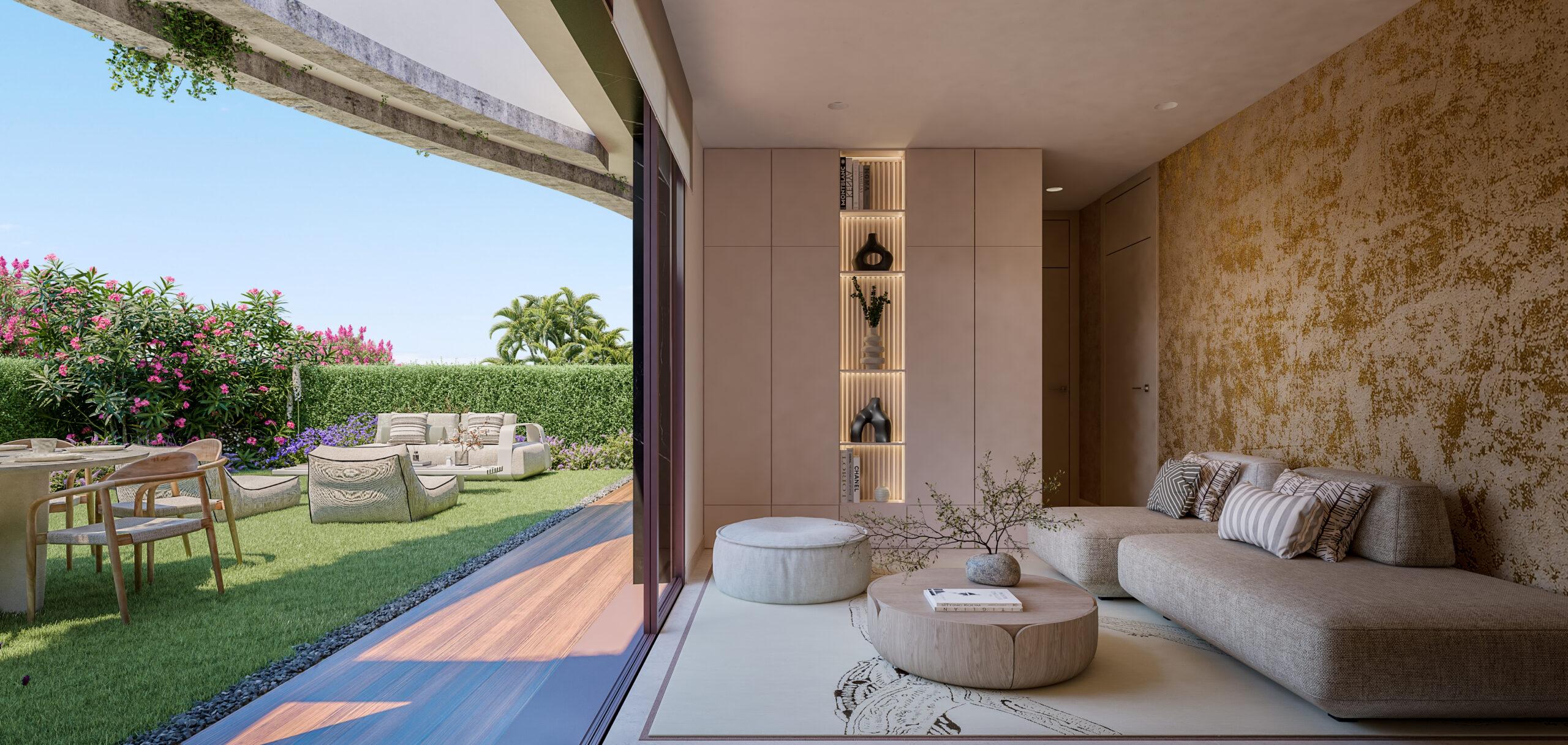 Community pool area in new-build development, Elviria, Marbella