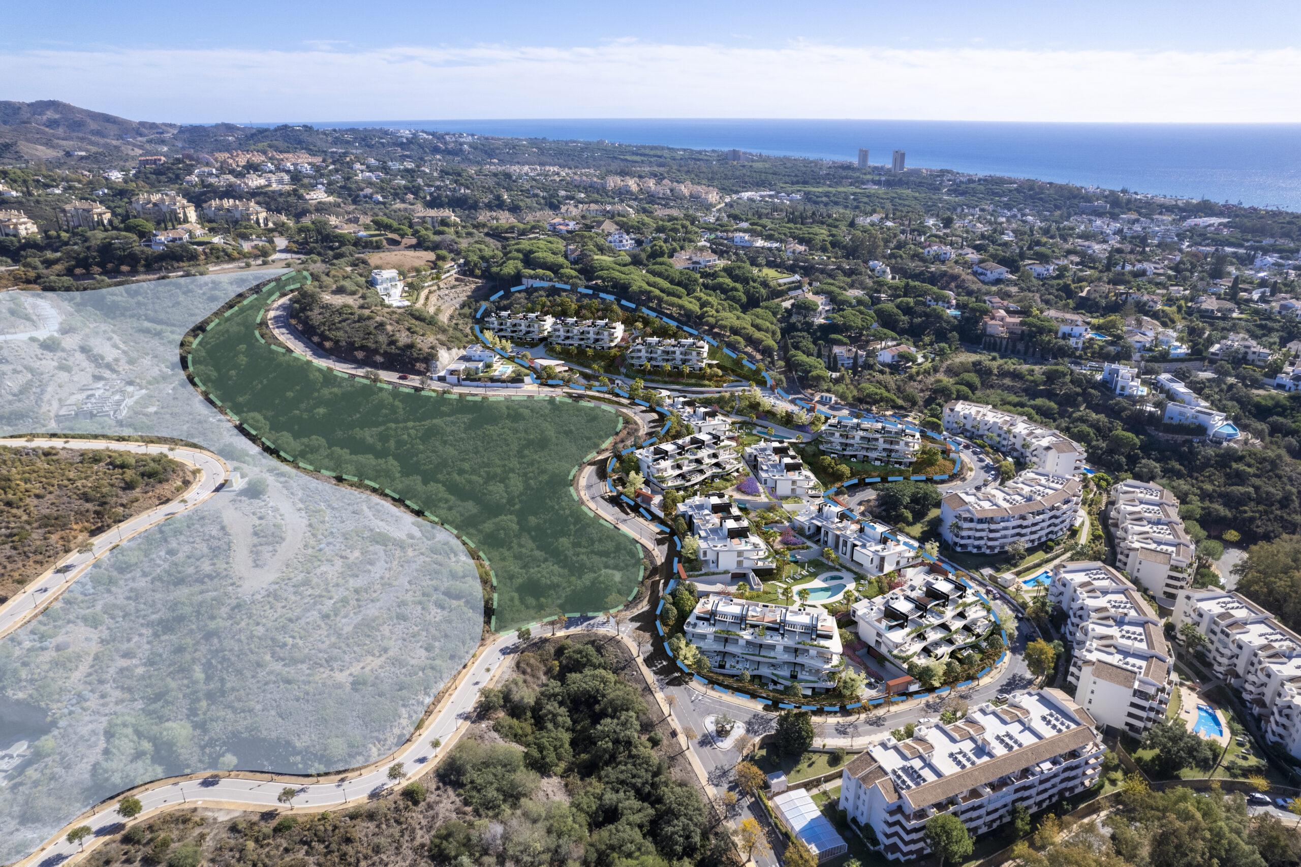 Site plan of 25-home new-build residential complex, Elviria, Marbella