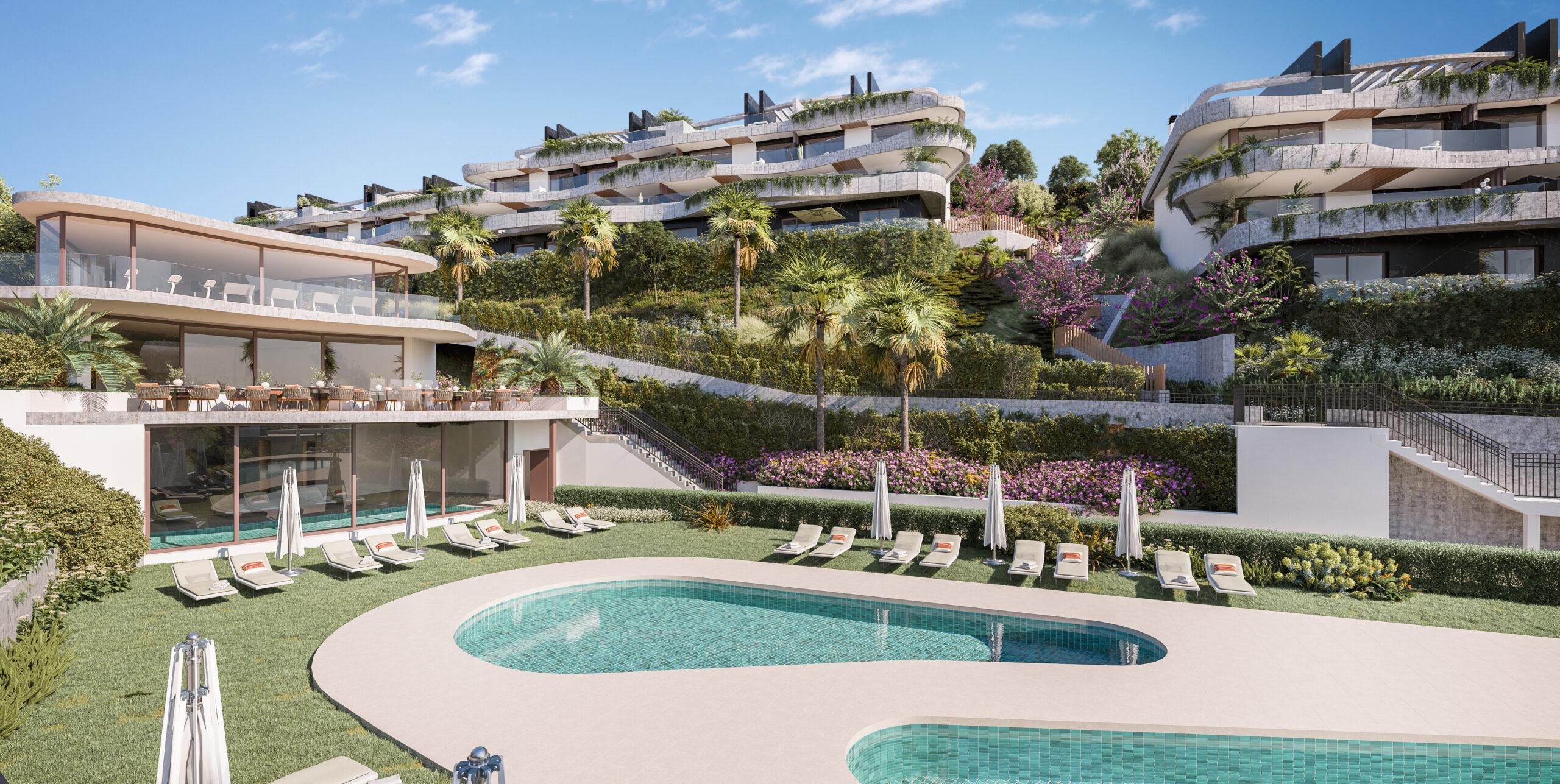 Covered private terrace with pergola in ground-floor apartment, Elviria