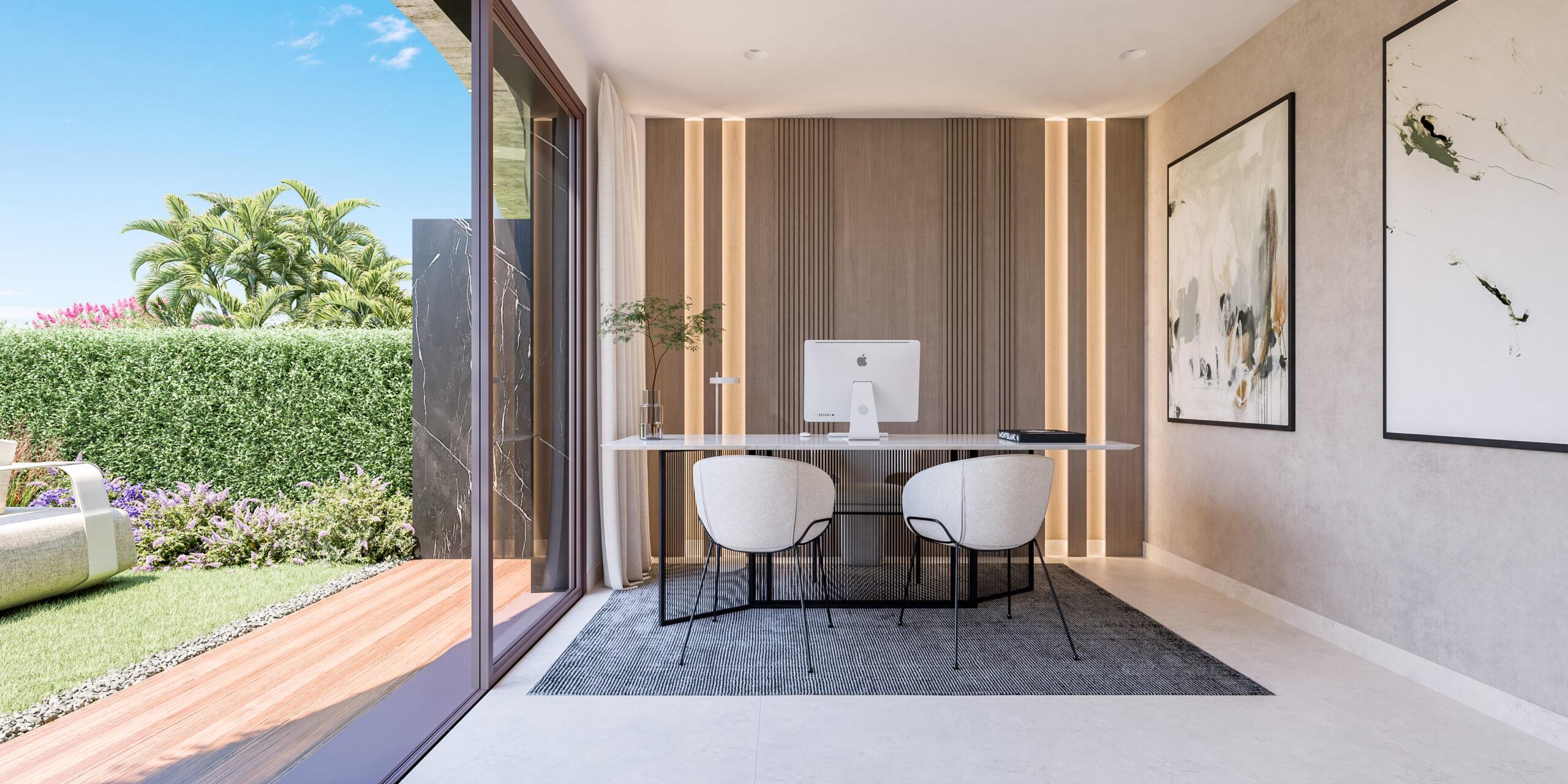 Hallway with electric shutters in 3-bedroom apartment, Elviria, Marbella
