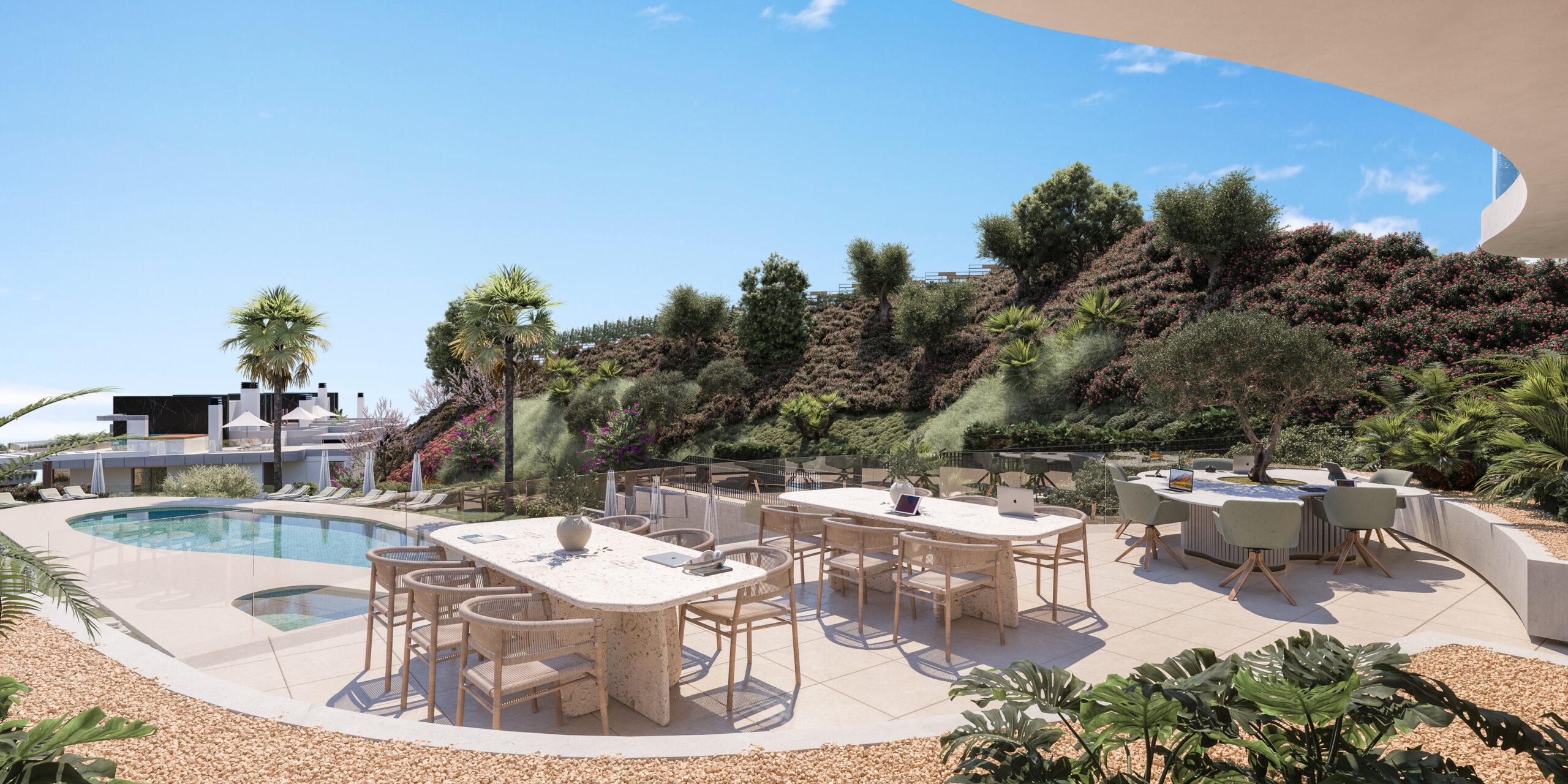 Floor plan of 3-bedroom ground-floor apartment, Elviria, Marbella