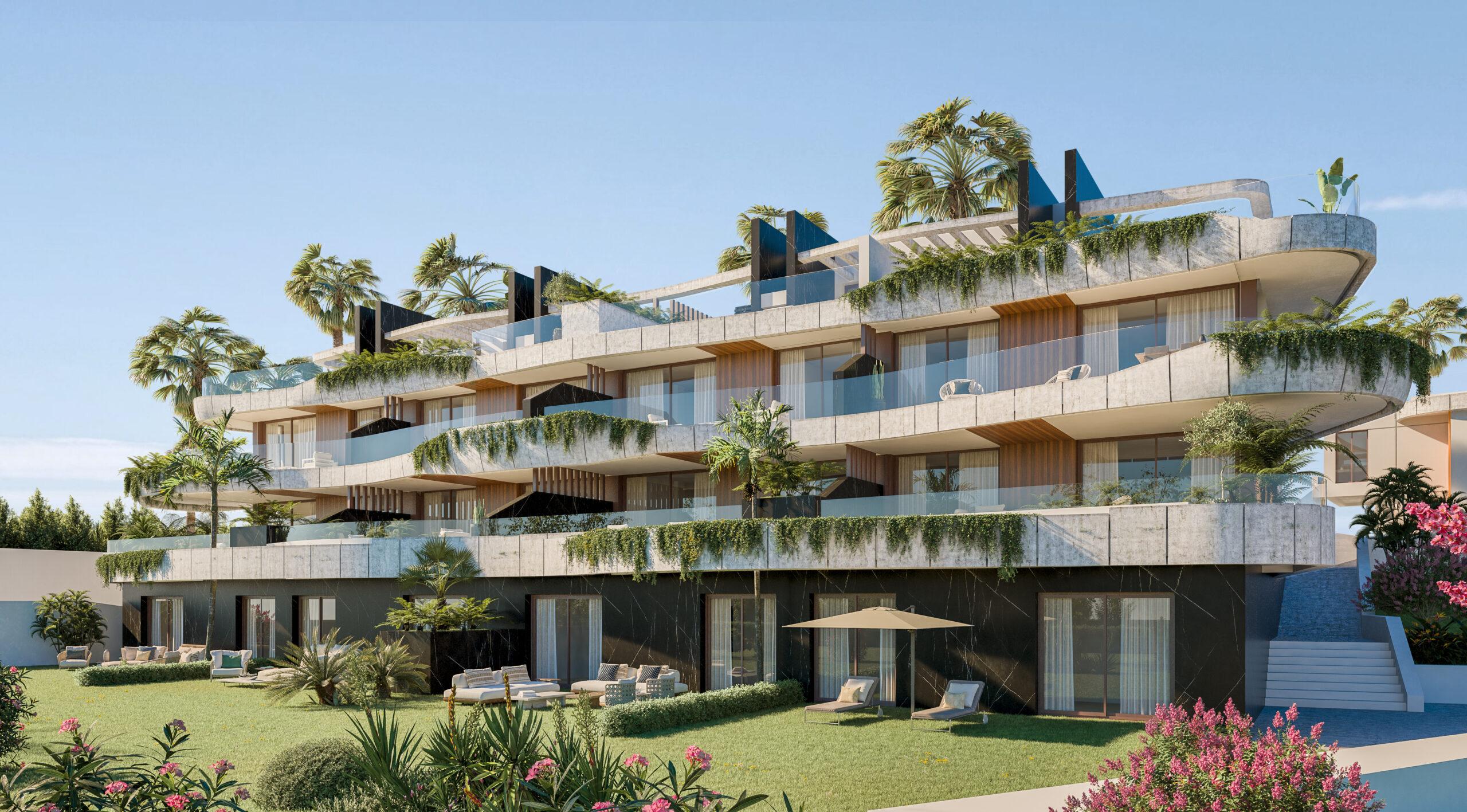 Complex boundary wall and surrounding landscaping, Elviria, Marbella