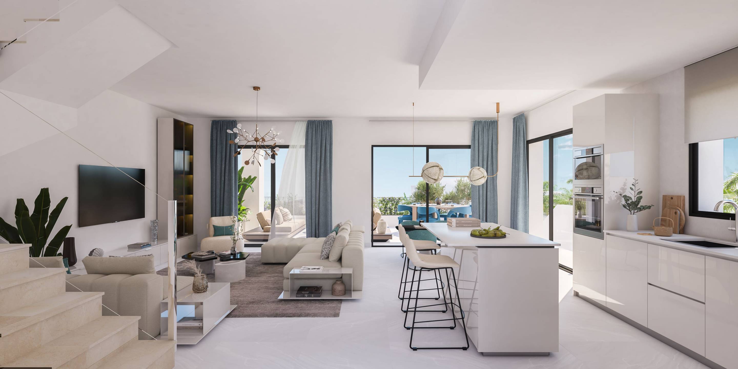 Second bedroom interior in 4-bedroom new-build villa, Estepona Golf, Estepona