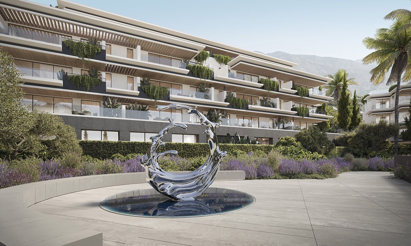 Building exterior showing lift access point, El Higuerón, Mijas