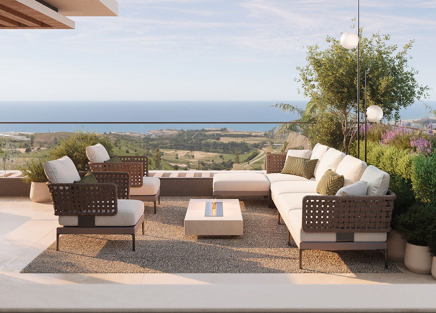 Main bedroom with built-in wardrobes in new-build penthouse, El Higuerón, Mijas