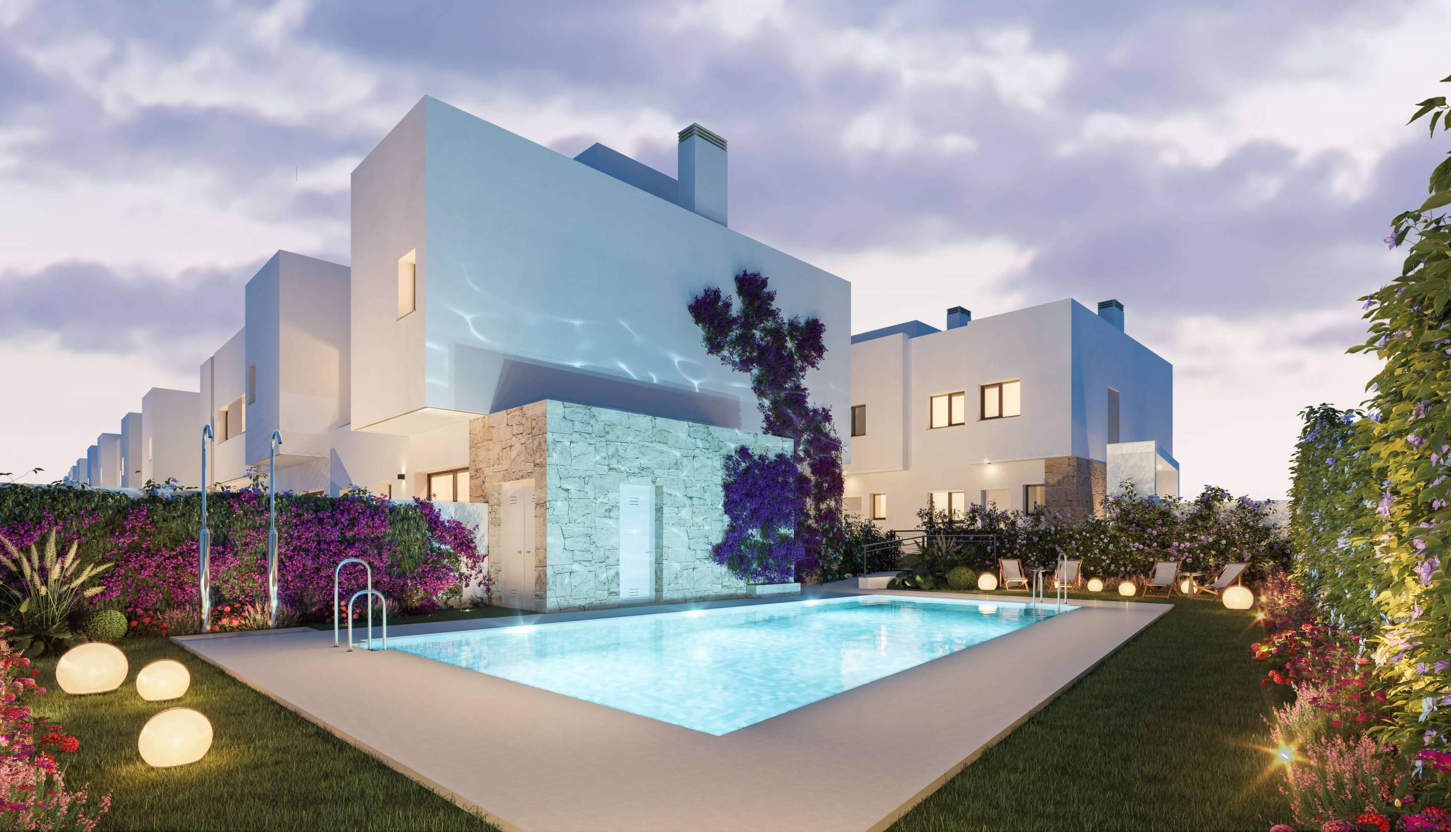 Private garden area of new-build townhouse, Pizarrillo, Málaga