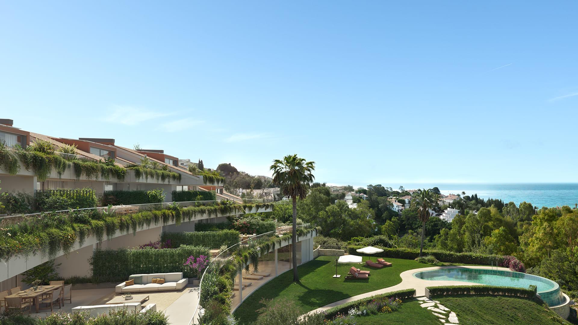 Outdoor terrace area of new-build apartment, Torremuelle, Benalmádena