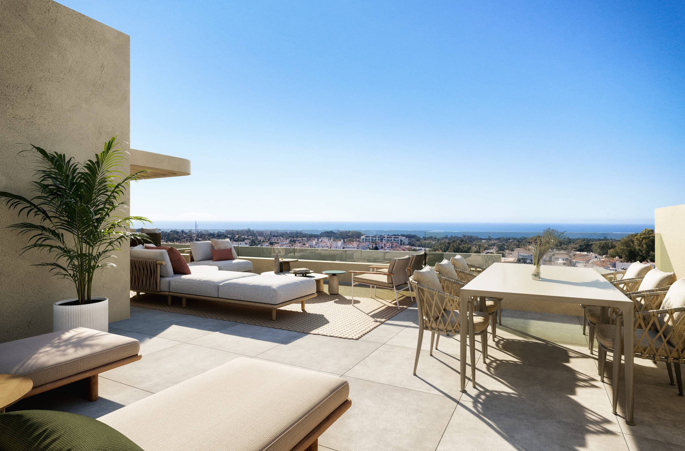 Solarium terrace in new-build development, Estepona