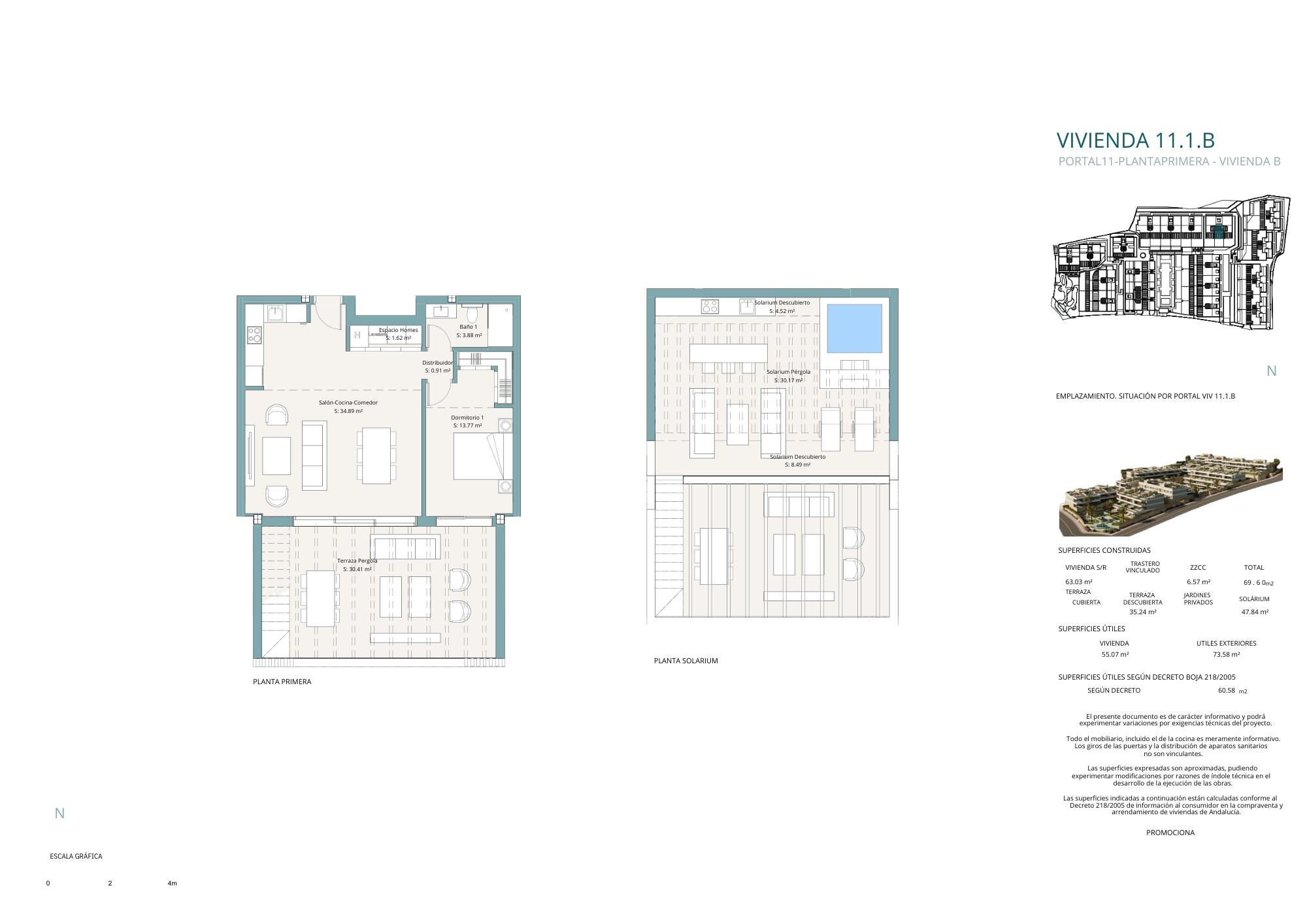 Floor plan of 1-bedroom apartment, new-build development, Estepona