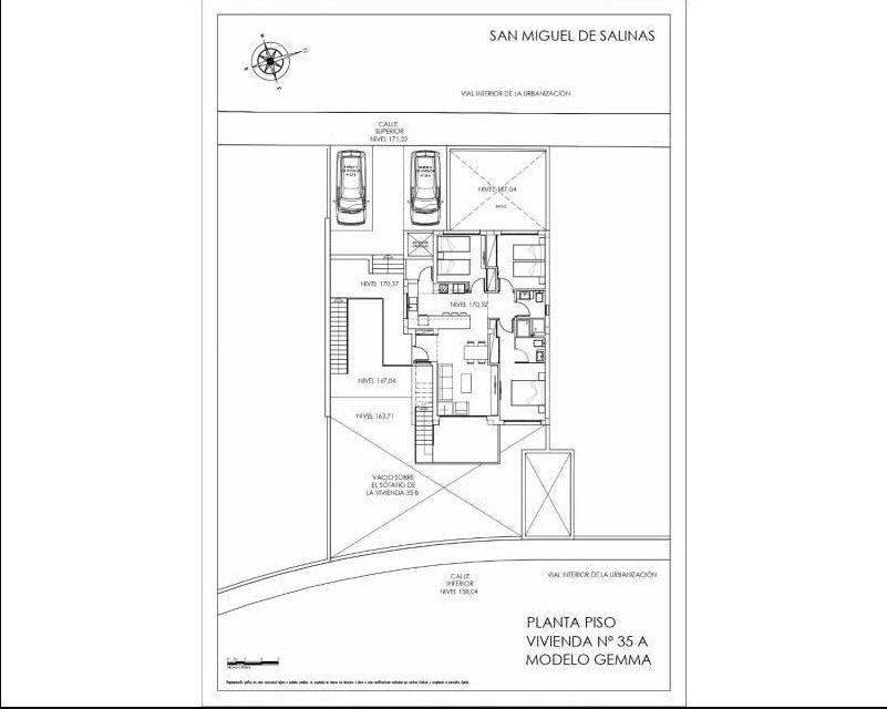 Floor plan of 3-bedroom ground-floor bungalow, Ciudad de las Comunicaciones