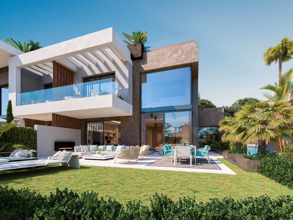 Open-plan living area in 5-bedroom new-build villa, Bello Horizonte, Marbella