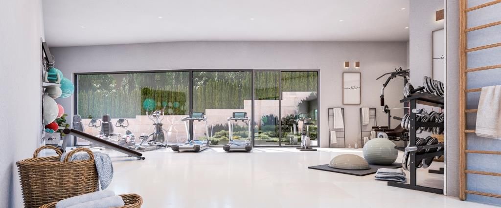 Kitchen and dining space in 5-bedroom new-build villa, Bello Horizonte, Marbella