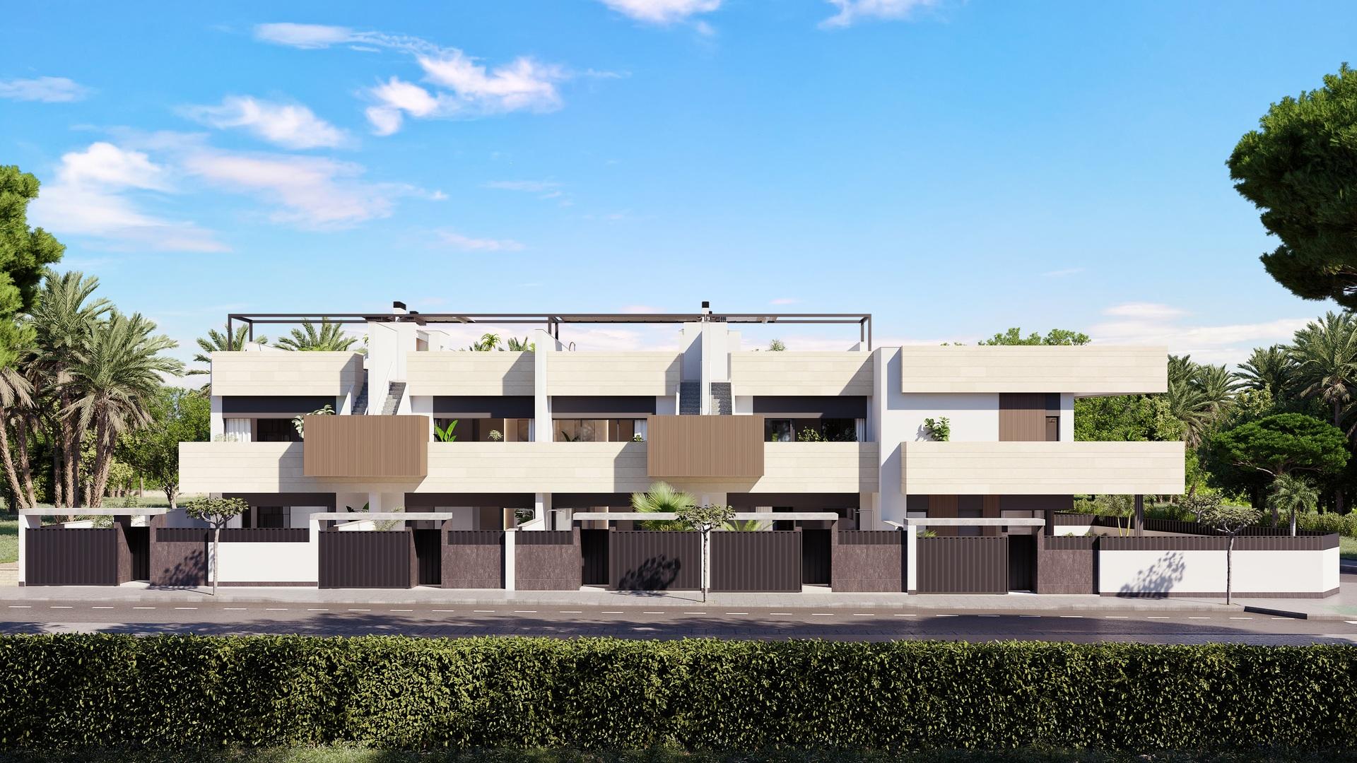 Front exterior of new-build bungalow on 269m2 plot, Pilar de la Horadada