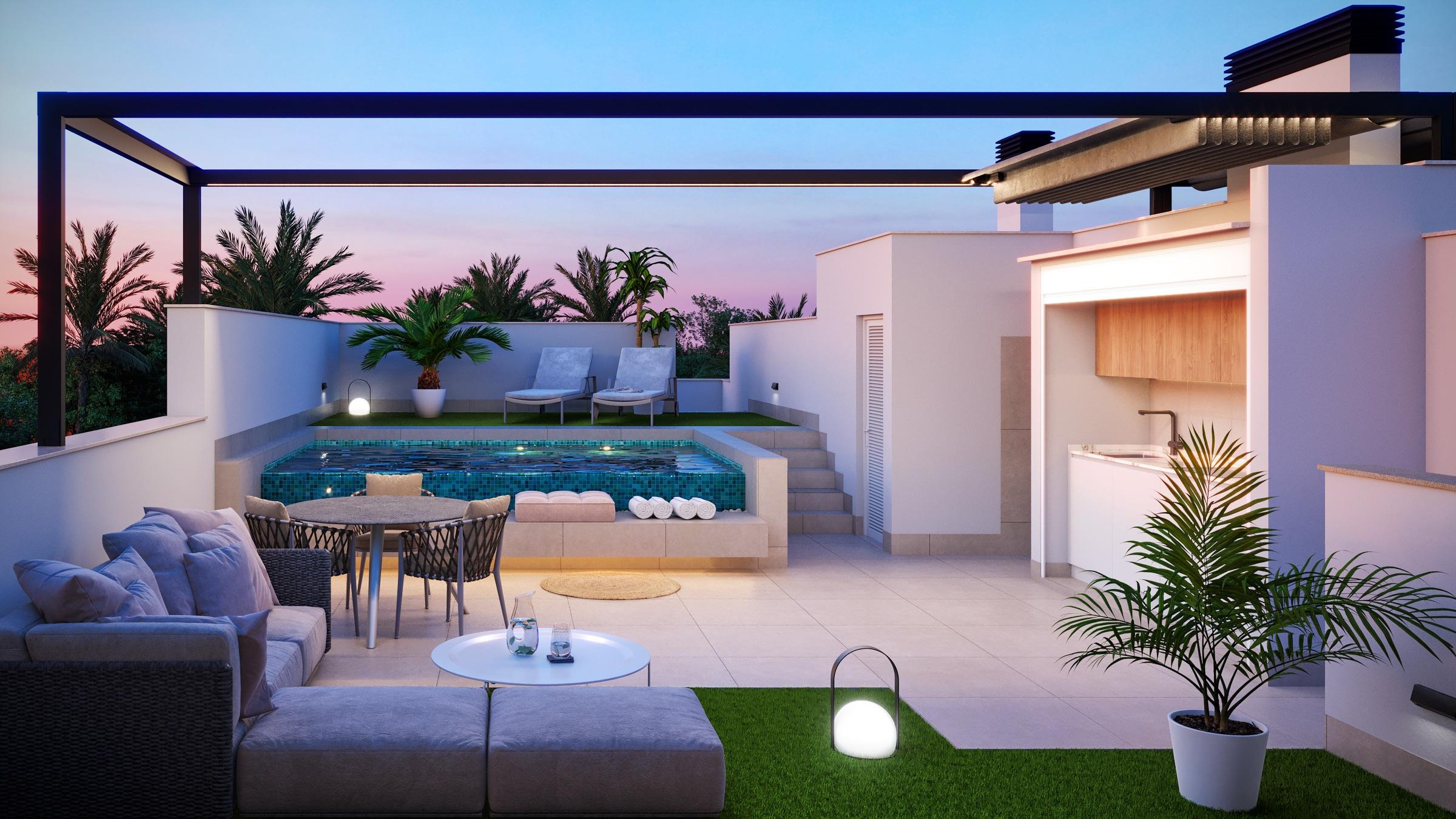 Living room interior of 94m2 bungalow, Pilar de la Horadada
