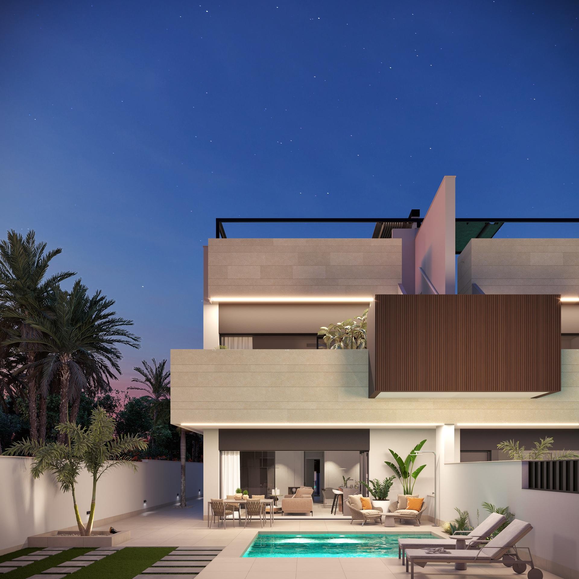 Plot boundary and garden, 3-bedroom bungalow, Pilar de la Horadada