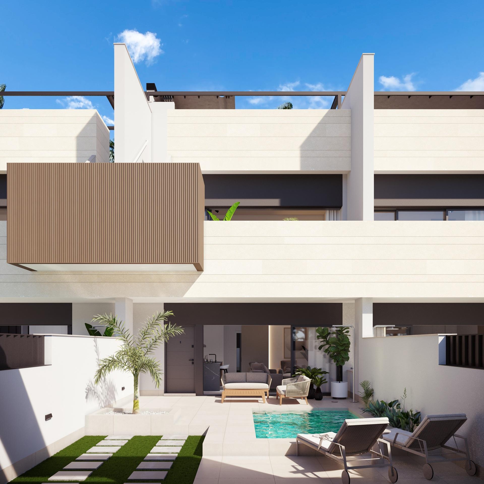 Open-plan living and dining area in 3-bedroom bungalow, Pilar de la Horadada