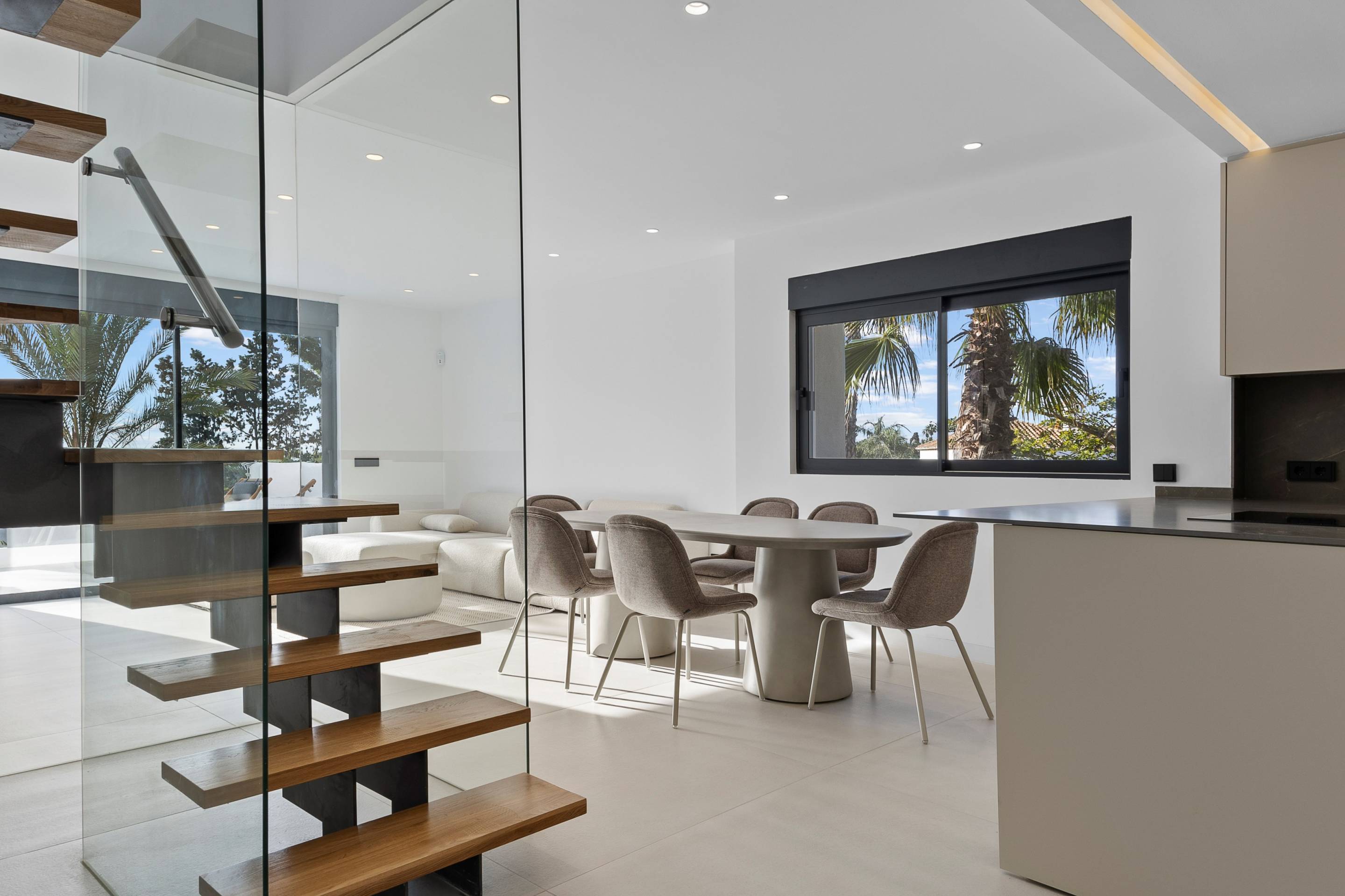 Rooftop solarium terrace with sea view in new-build penthouse, Paraiso-Barronal