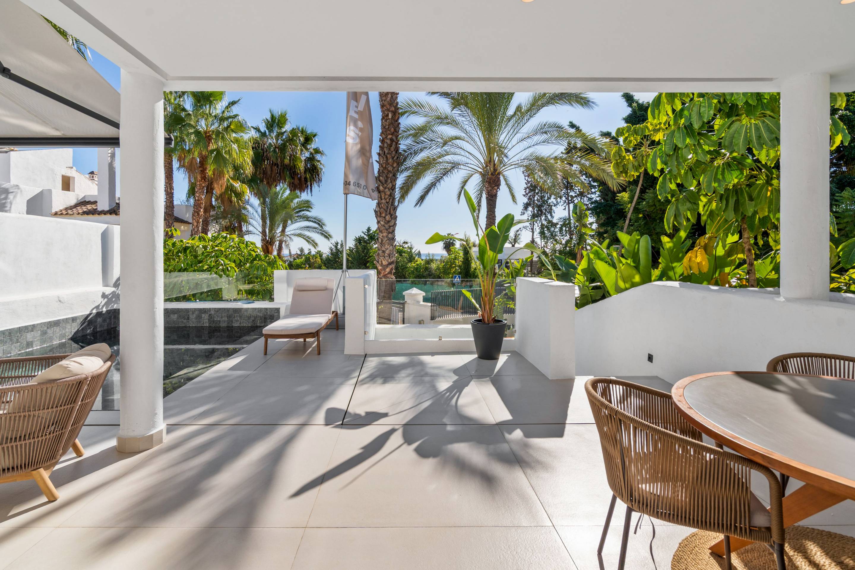 Communal landscaped area with planting in development, Paraiso-Barronal