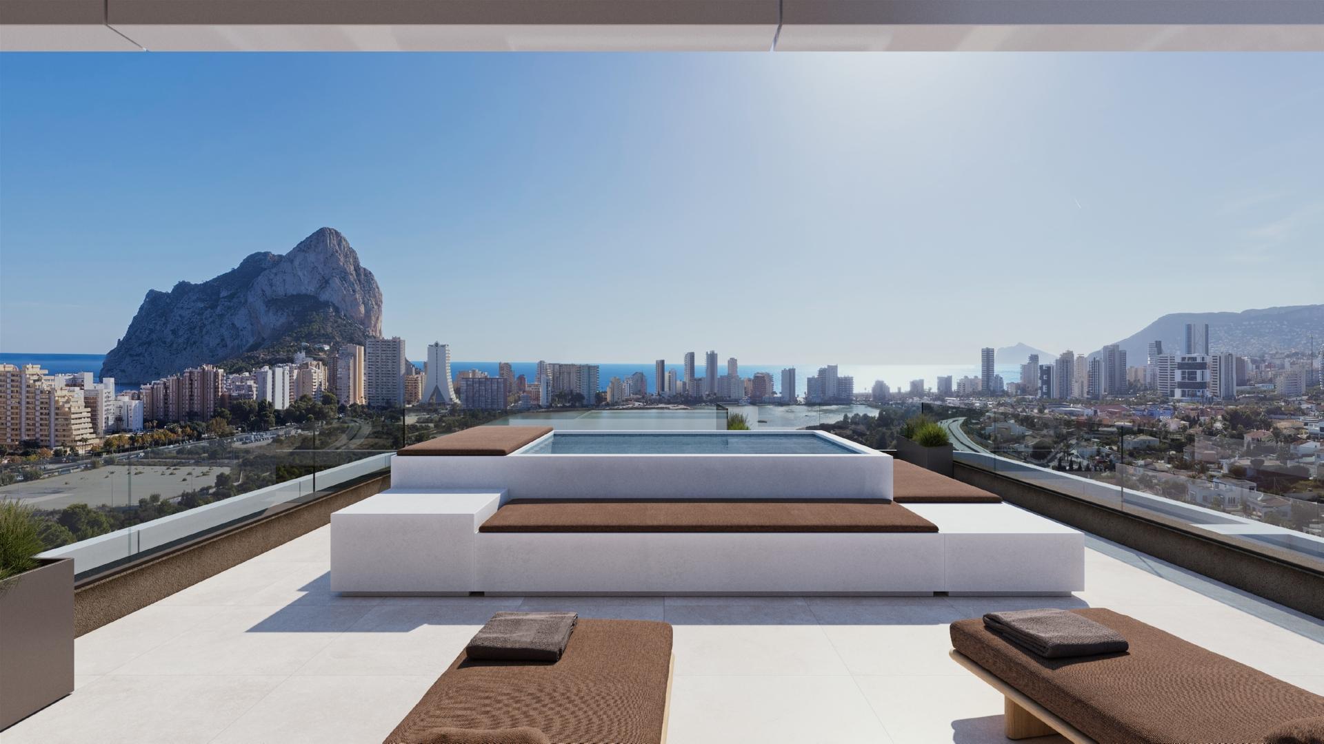 Landscaped communal grounds in new-build development, Calpe