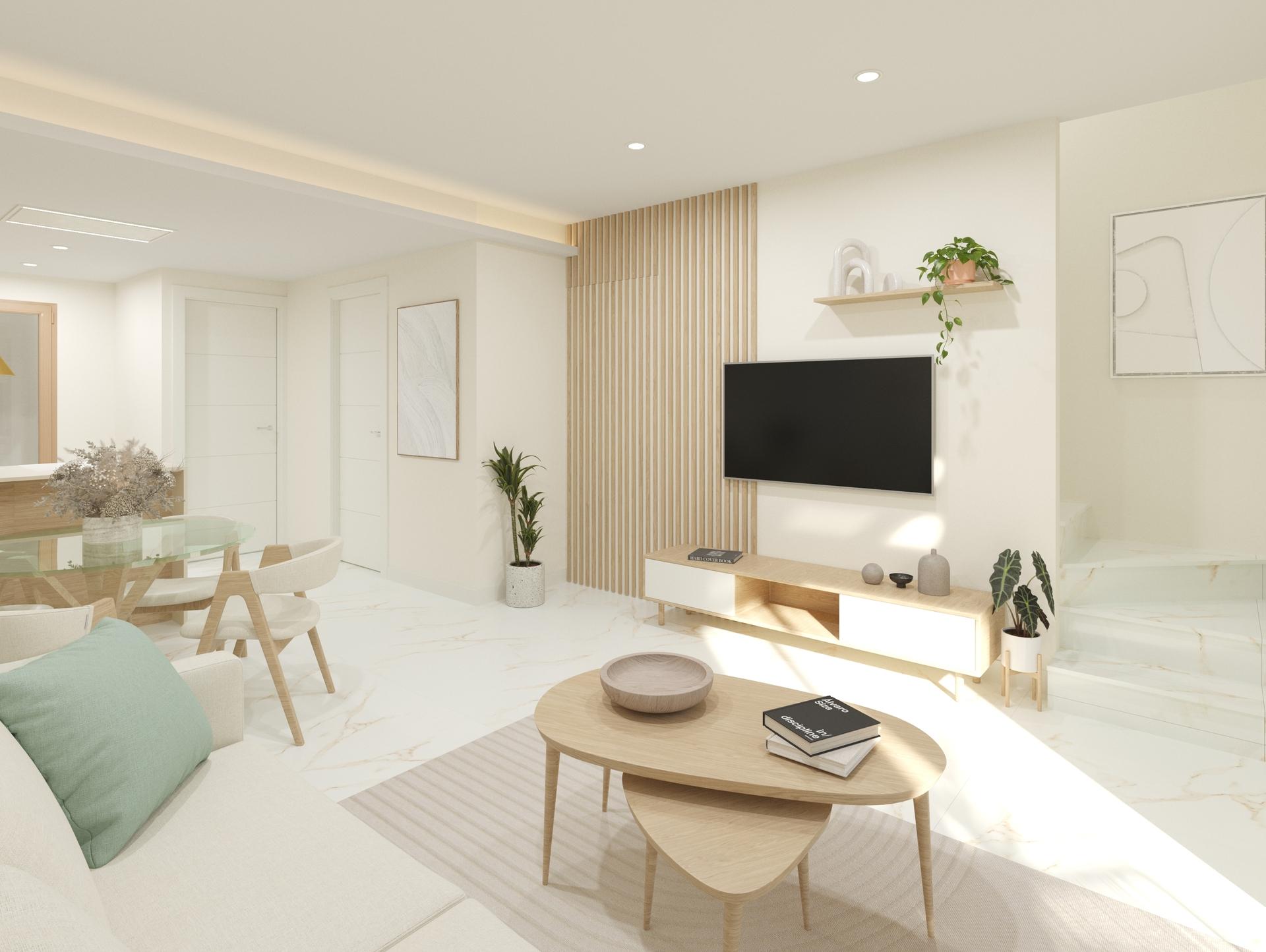 Porcelain tile flooring in new-build bungalow, Dolores, Alicante