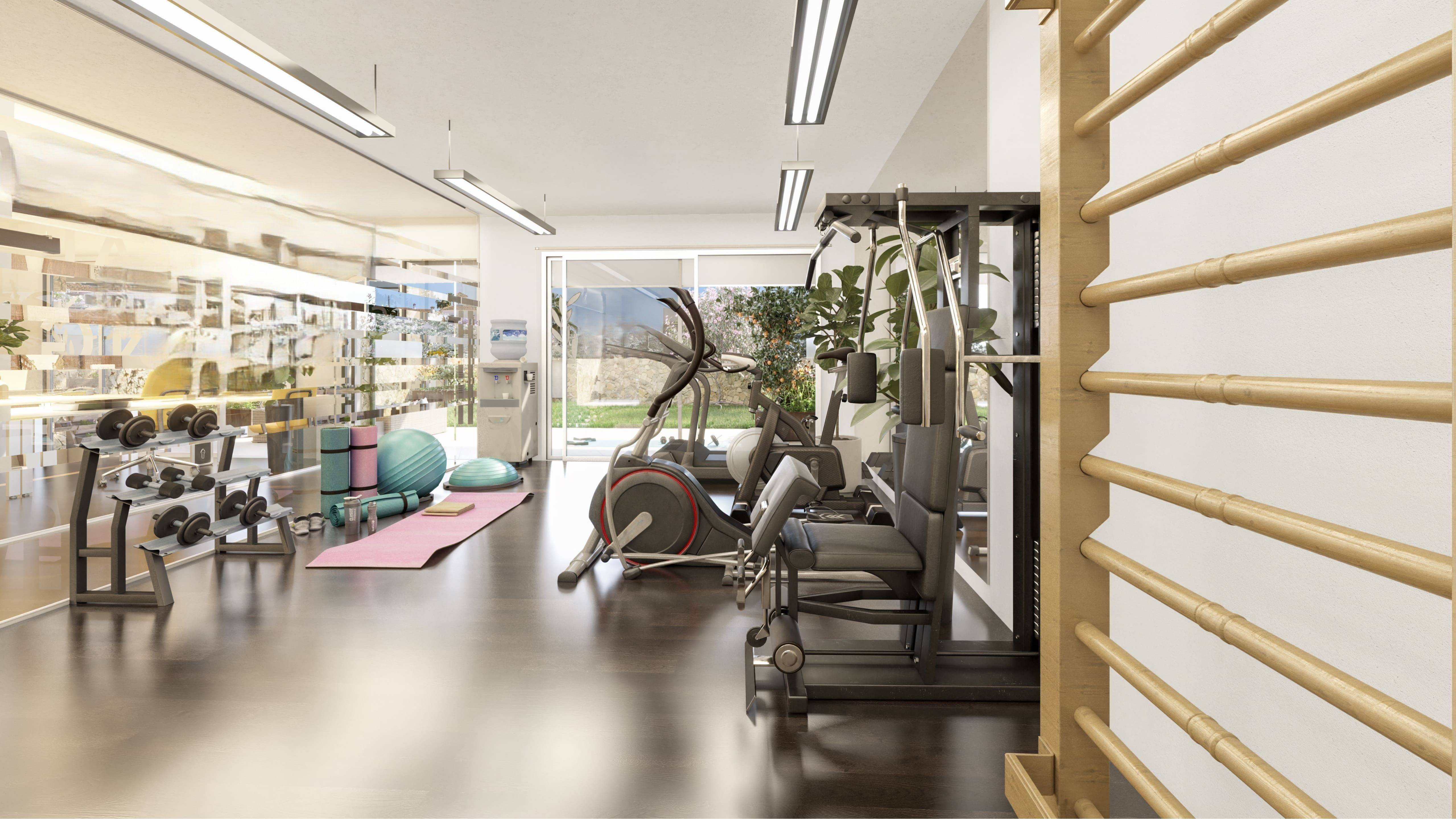 Communal garage in new-build residential complex, El Coto, Mijas