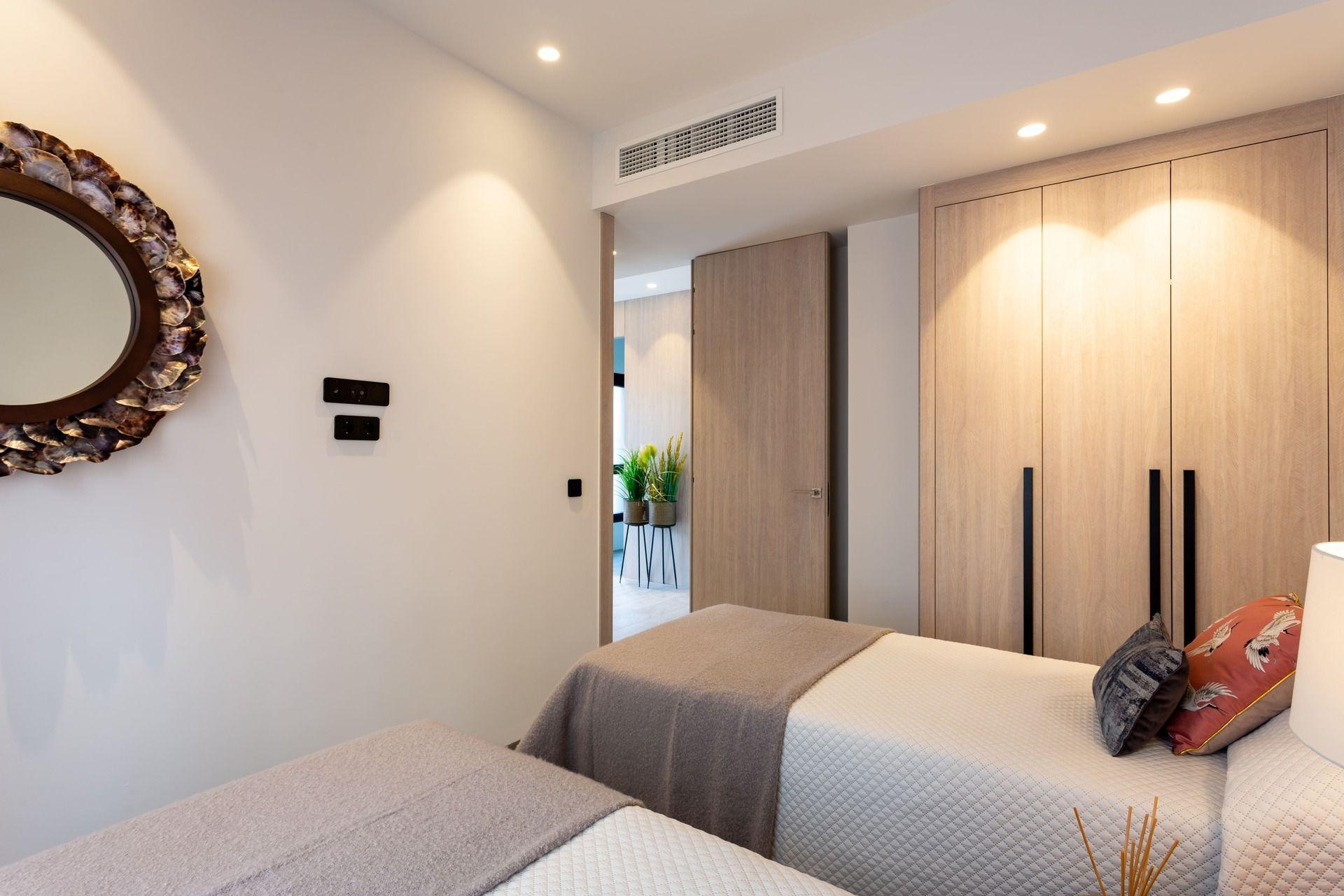 Bathroom tiling and fittings detail in new-build townhouse, La Finca Golf, Algorfa