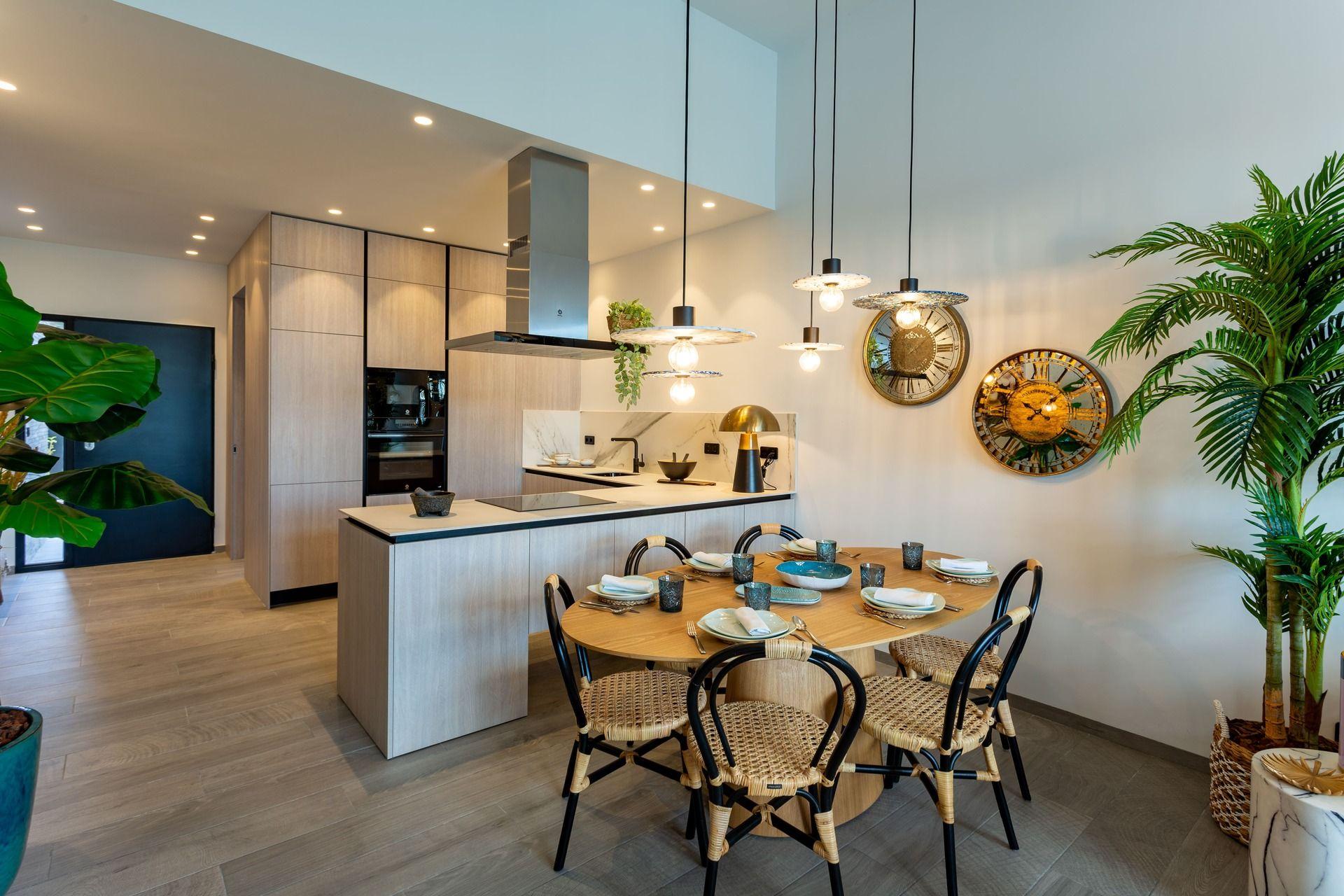 Living area flooring and fittings in new-build townhouse, La Finca Golf, Algorfa
