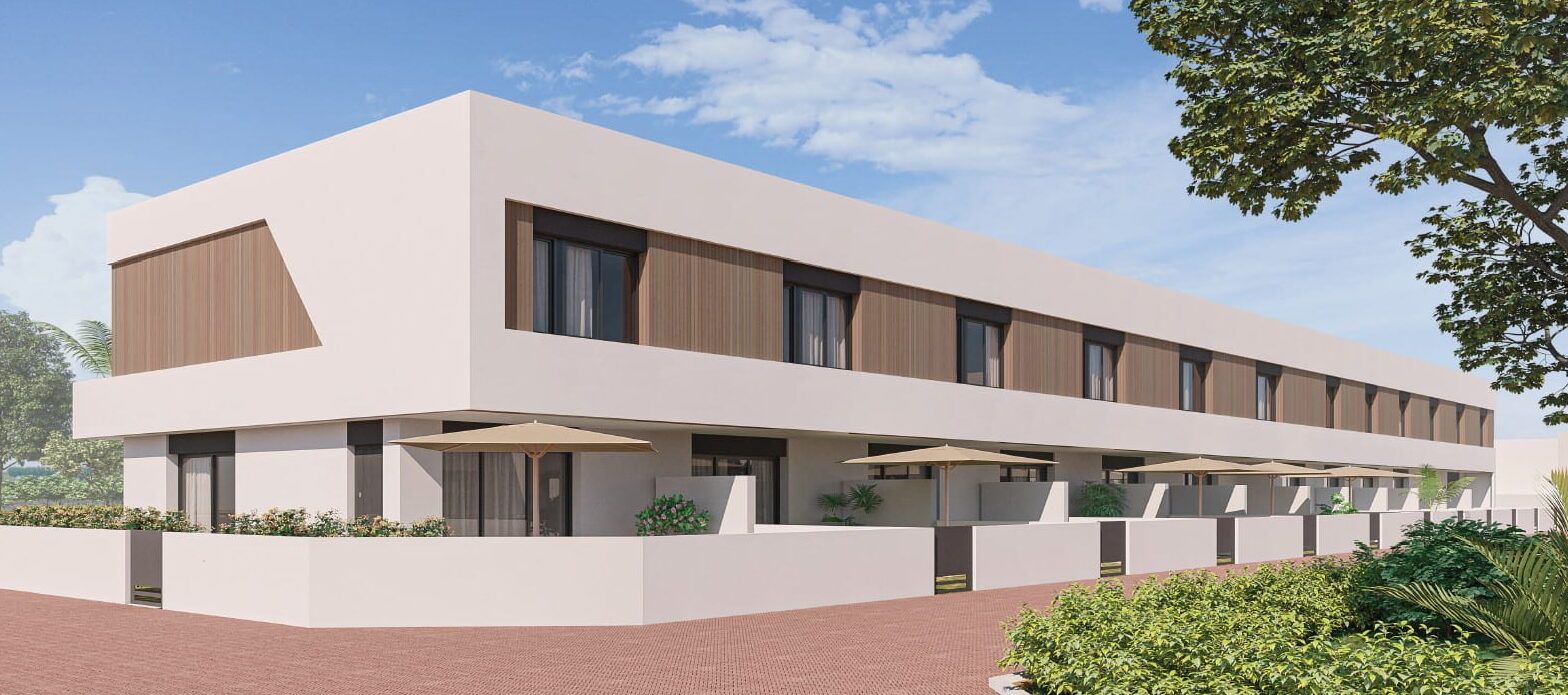Street-level entrance to new-build townhouse complex, Zona Pueblo, Pilar De La Horadada