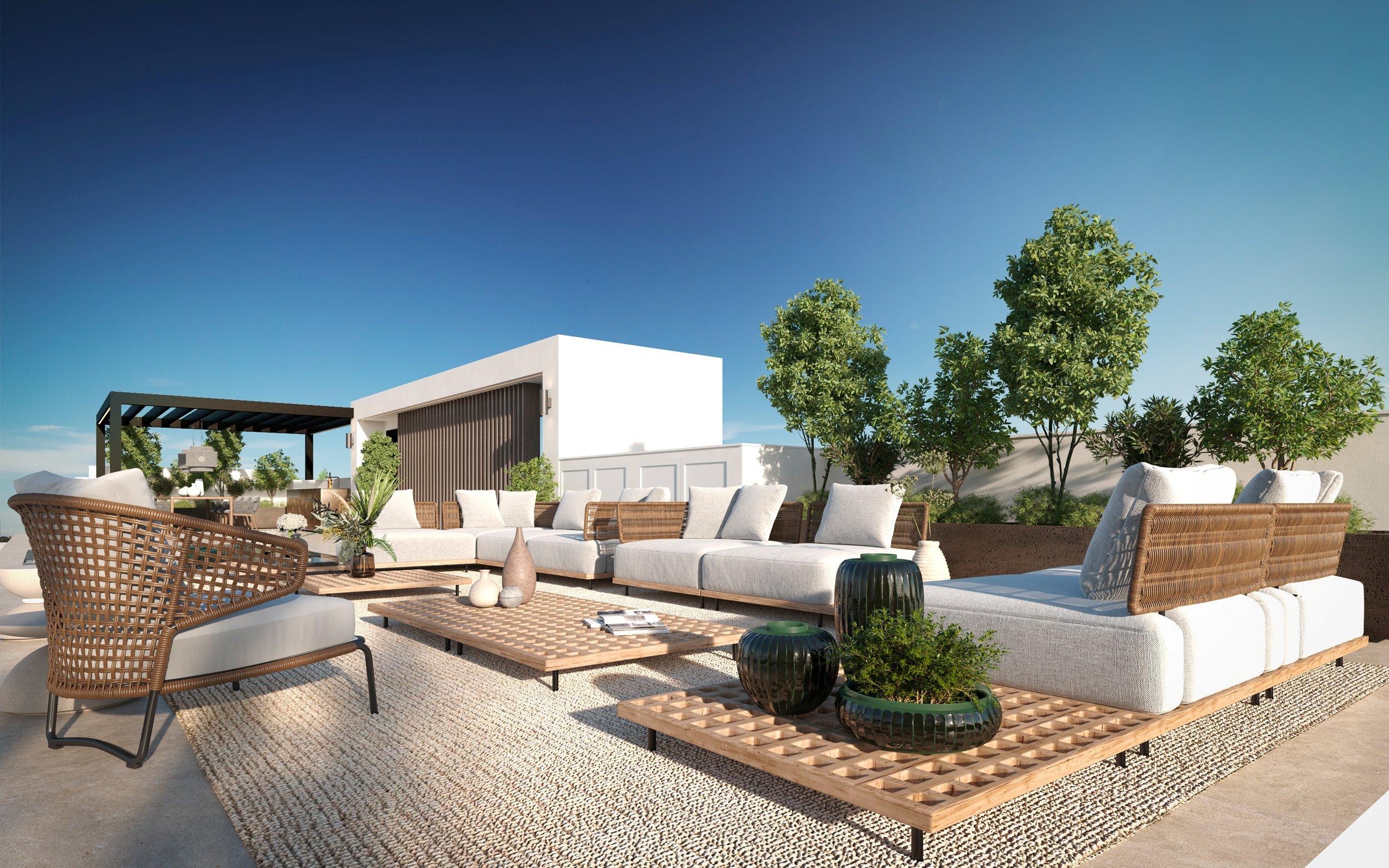 Wide exterior view of 4-bedroom new-build villa and 858m2 plot, San Pedro de Alcántara