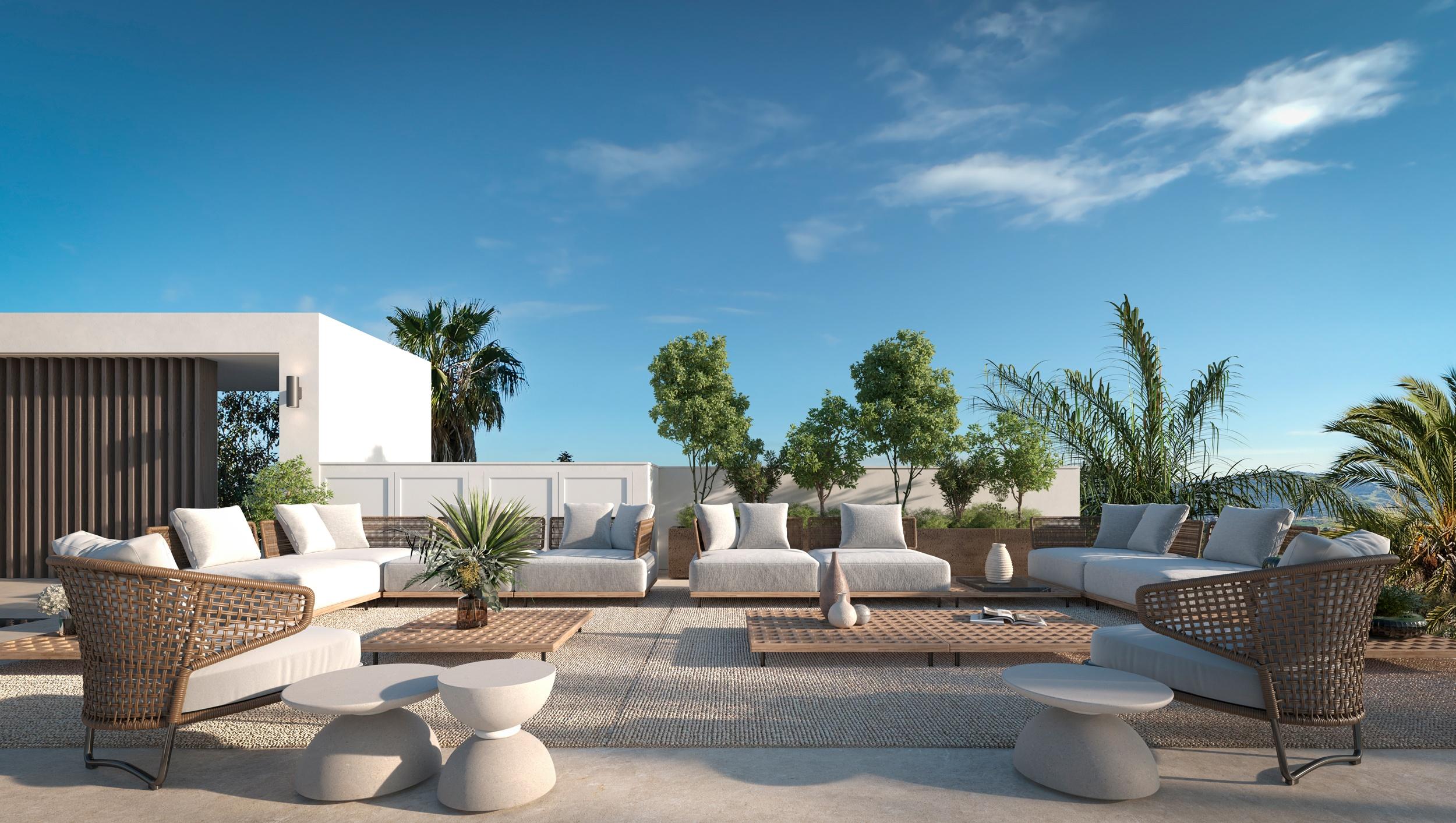Kitchen with fitted units and integrated appliances in 4-bedroom villa, San Pedro de Alcántara