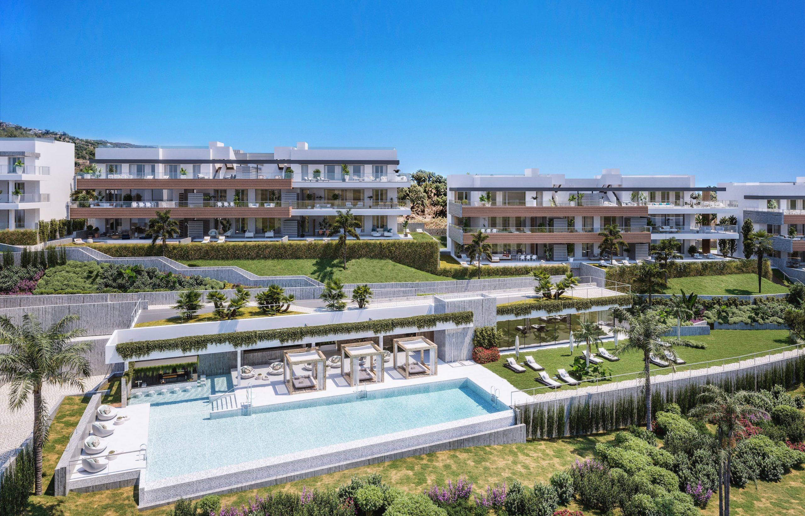 Living room with terrace access in 3-bedroom penthouse, Alto de los Monteros, Marbella