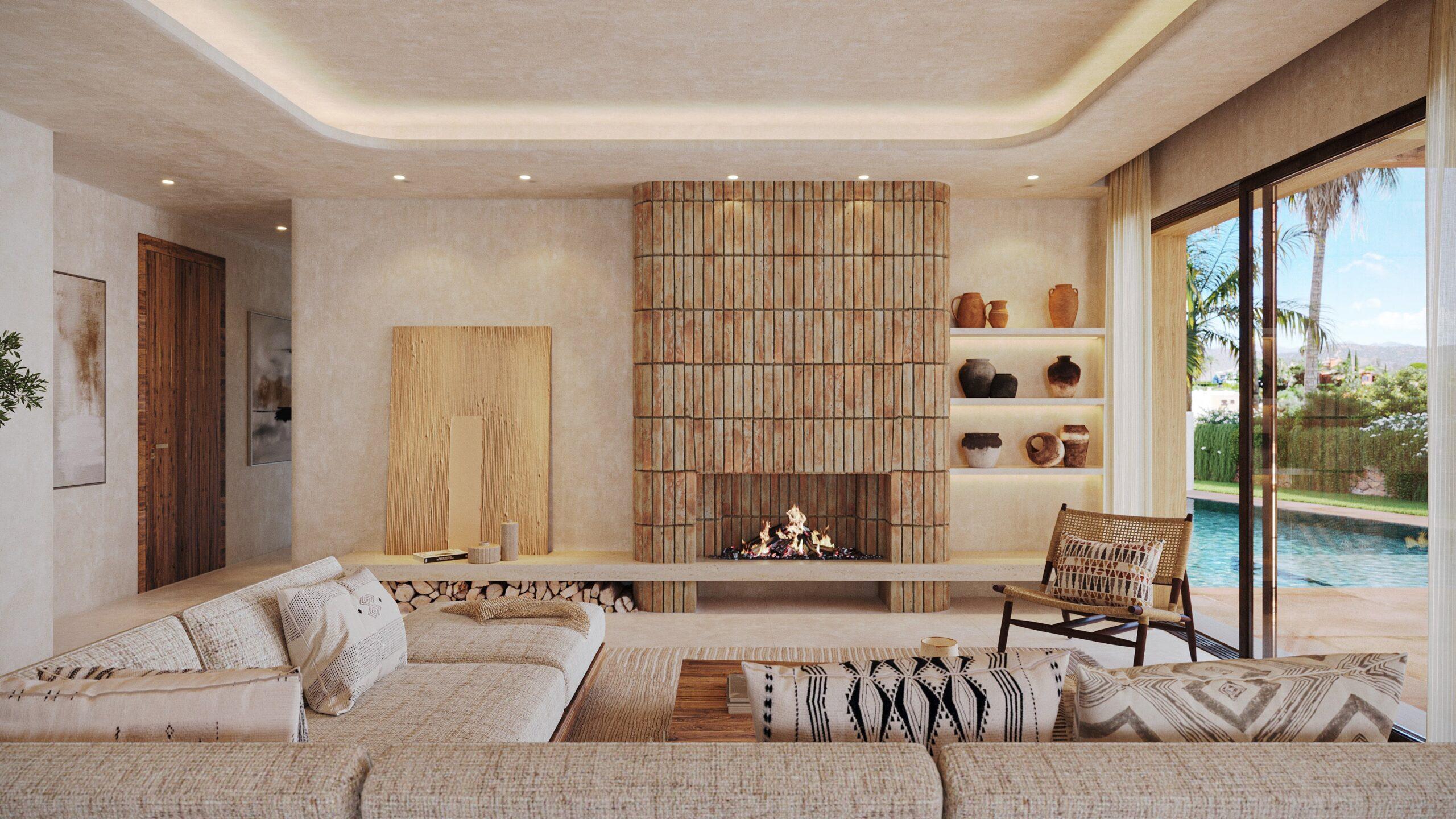 Open-plan living area with floor-to-ceiling glazing in 3-bedroom new-build villa, Valle Del Sol, Jávea