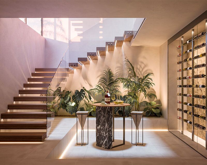 Outdoor terrace with seating area, new-build villa, Cascada de Camoján, Marbella
