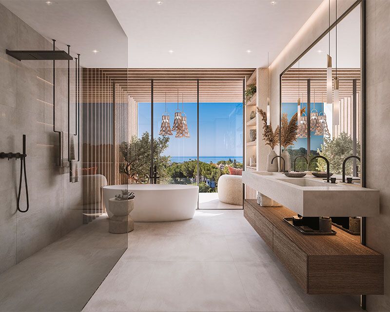 Ground floor plan of 5-bedroom new-build villa in Cascada de Camoján, Marbella