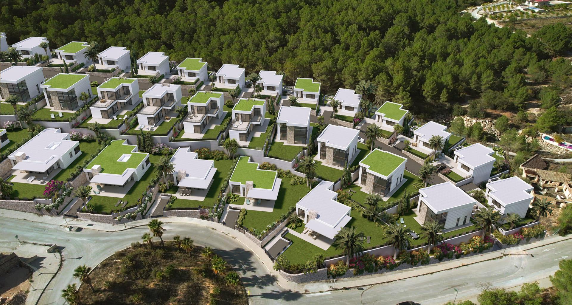 Open-plan living and dining area in 3-bedroom new-build villa, Pla de Cantal, Polop