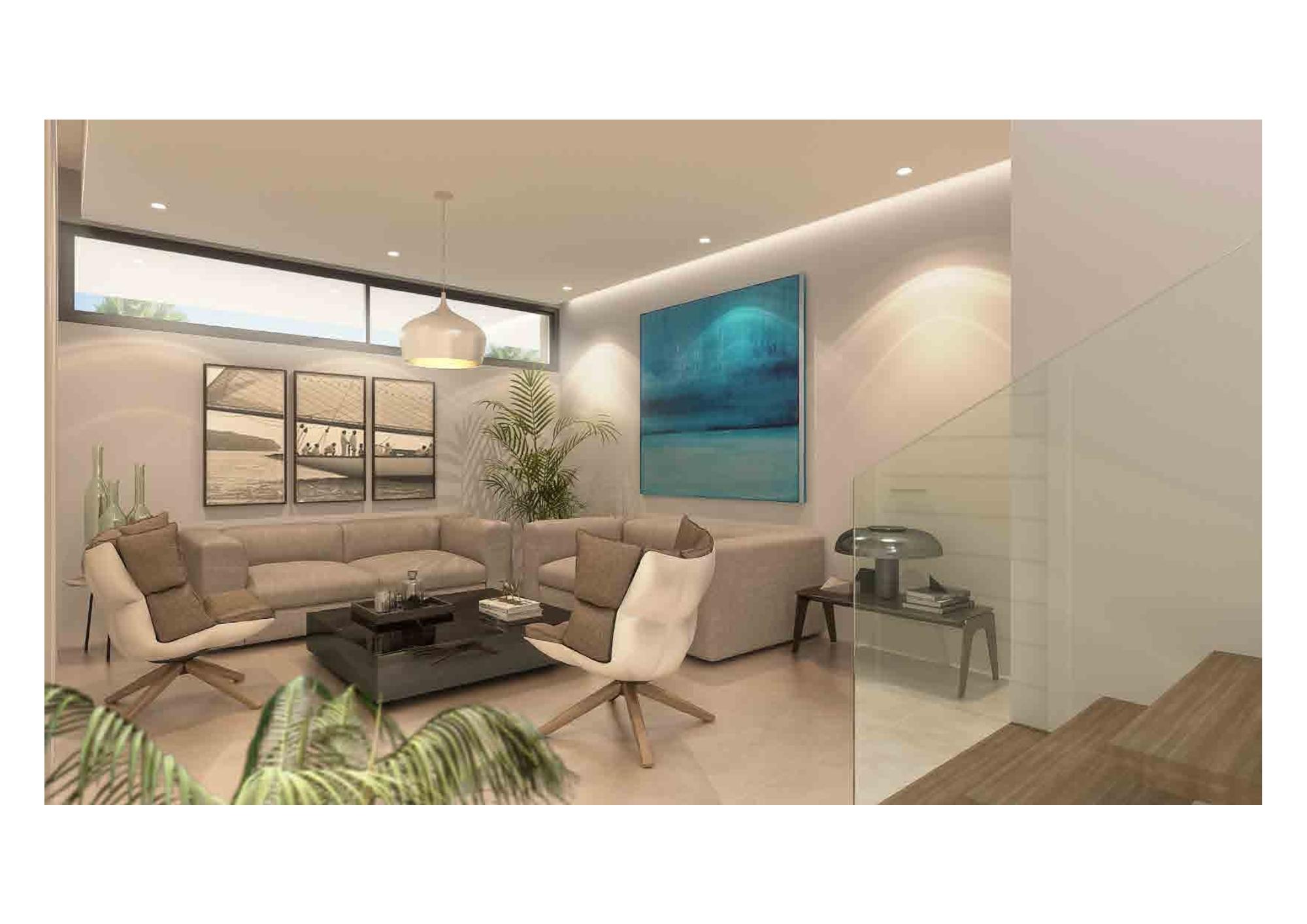 Dining area adjoining living space in 3-bedroom villa, La Cala Golf, Mijas
