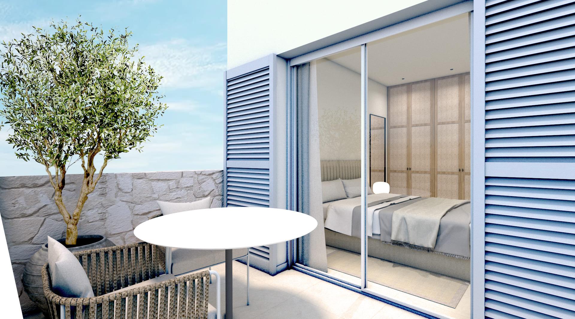 Pool terrace with sun area in townhouse, Torre de la Horadada