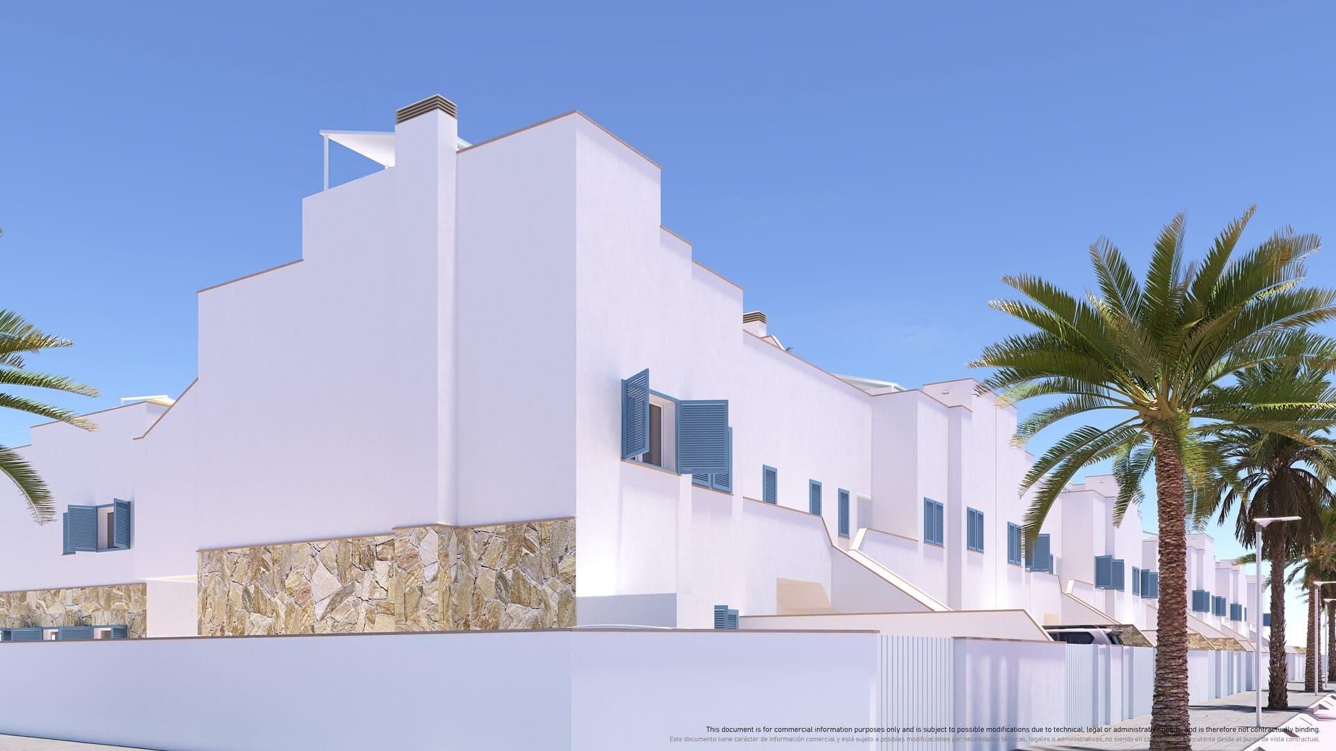Development exterior showing two-storey townhouse block, Torre de la Horadada